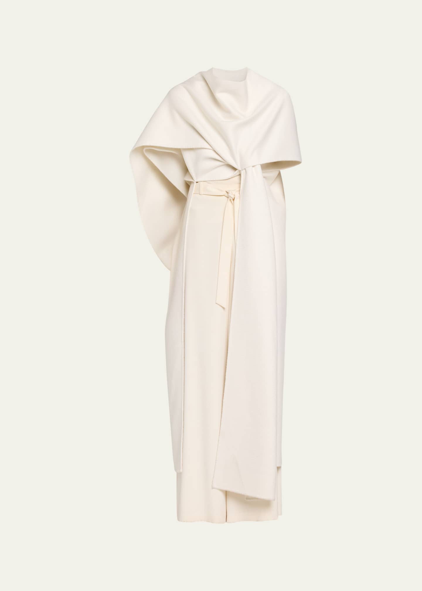 ジャケット・アウター BALENCIAGA Scarf Embellished Long Coat Balenciaga Cashmere Scarf Coat - Bergdorf Goodman
