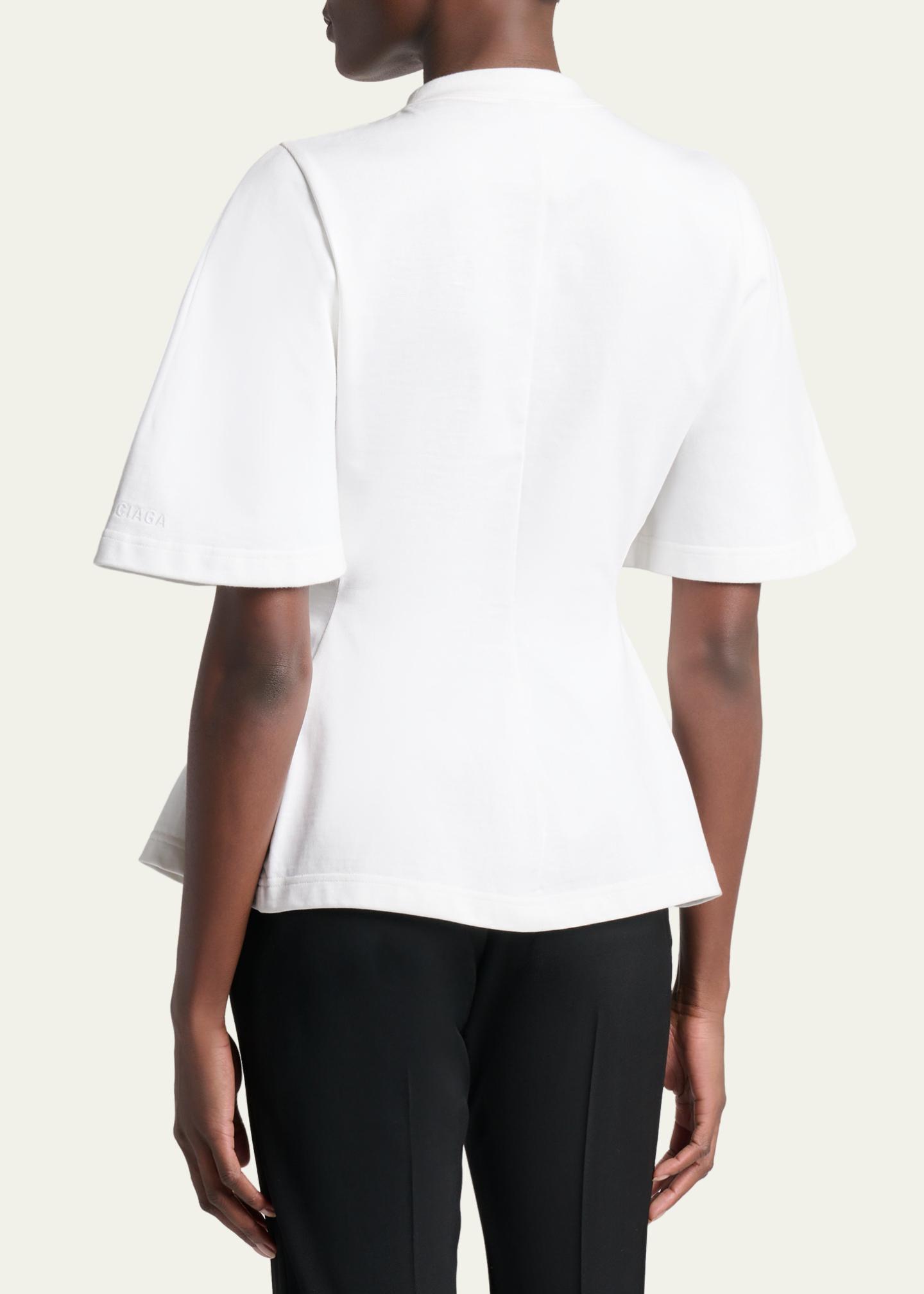 Balenciaga Very Heavy Jersey Peplum T-Shirt - Bergdorf Goodman