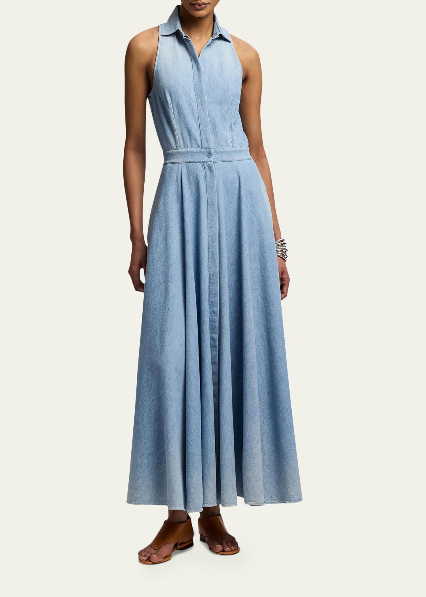 Ralph Lauren Collection Peyten Cotton Denim Day Dress