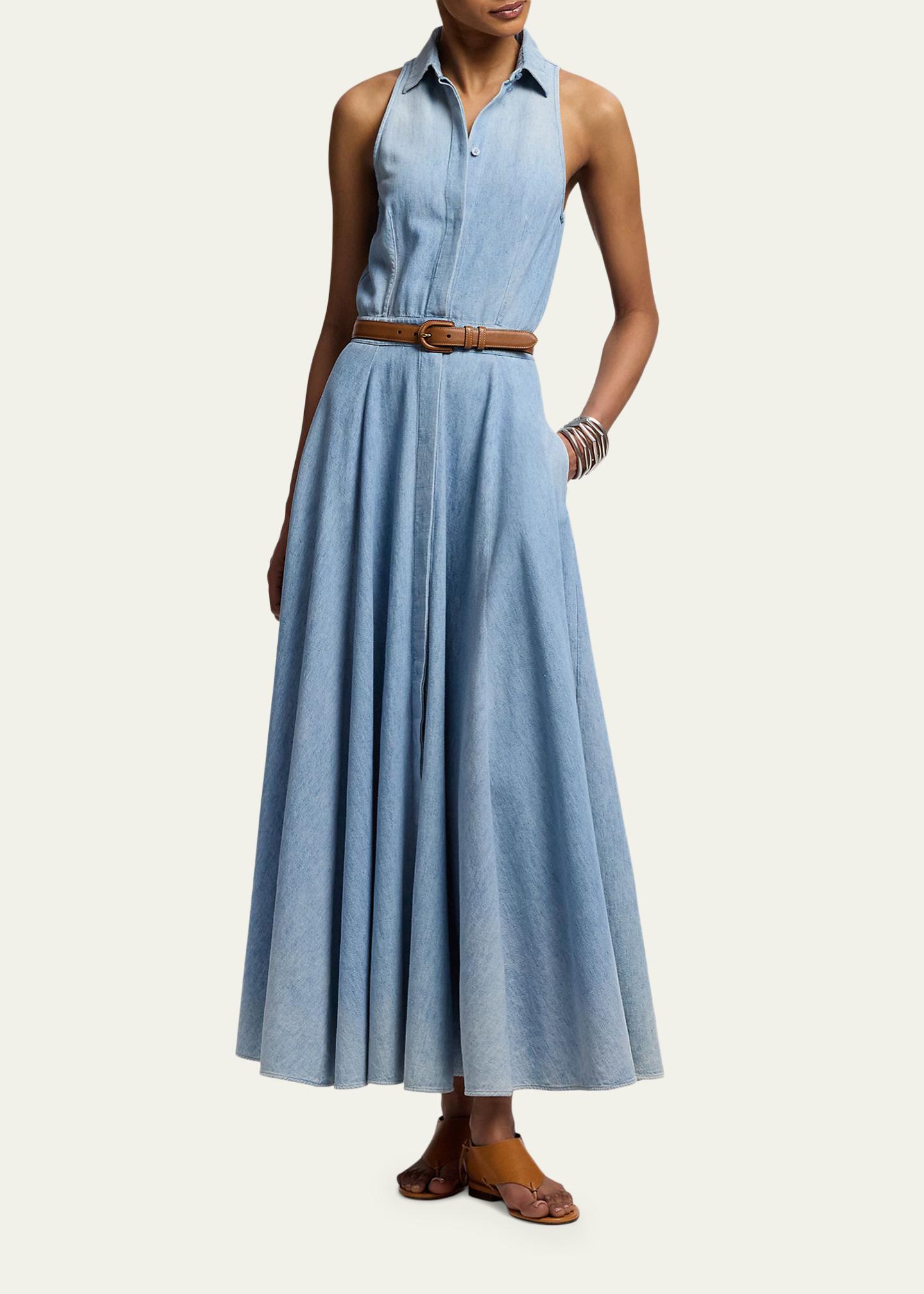 Ralph Lauren Women's Peyten Cotton Denim Day Dress | Cirrus Indigo