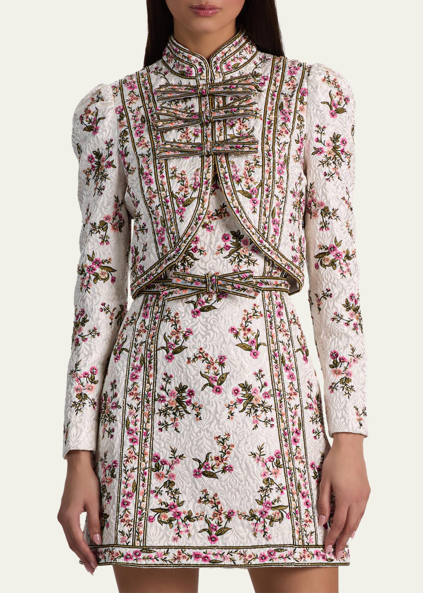 ALICE + OLIVIA Ilaria Embroidered Cropped Jacket - Bergdorf Goodman