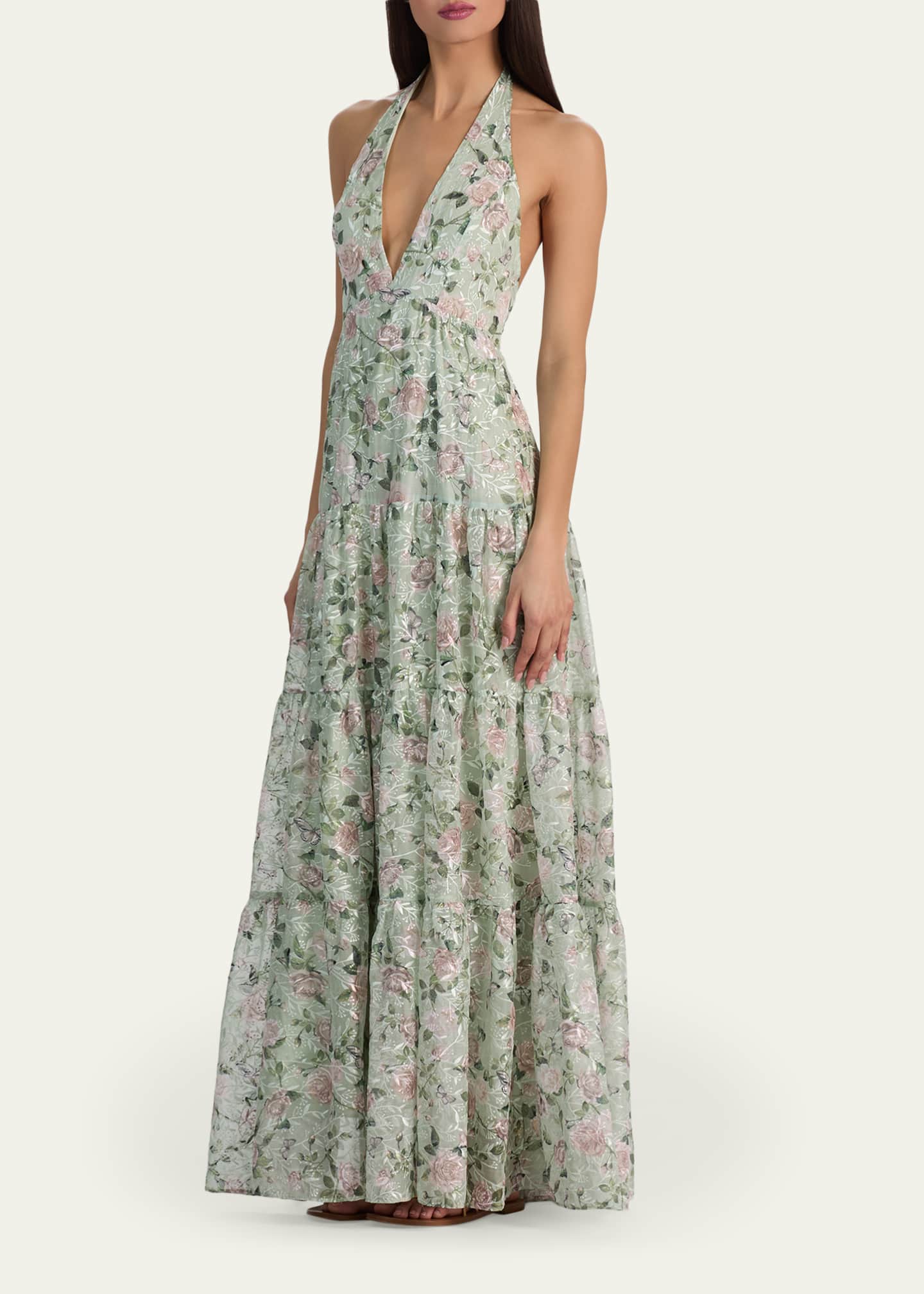Alice + Olivia Maura Tiered Maxi Dress, size 10