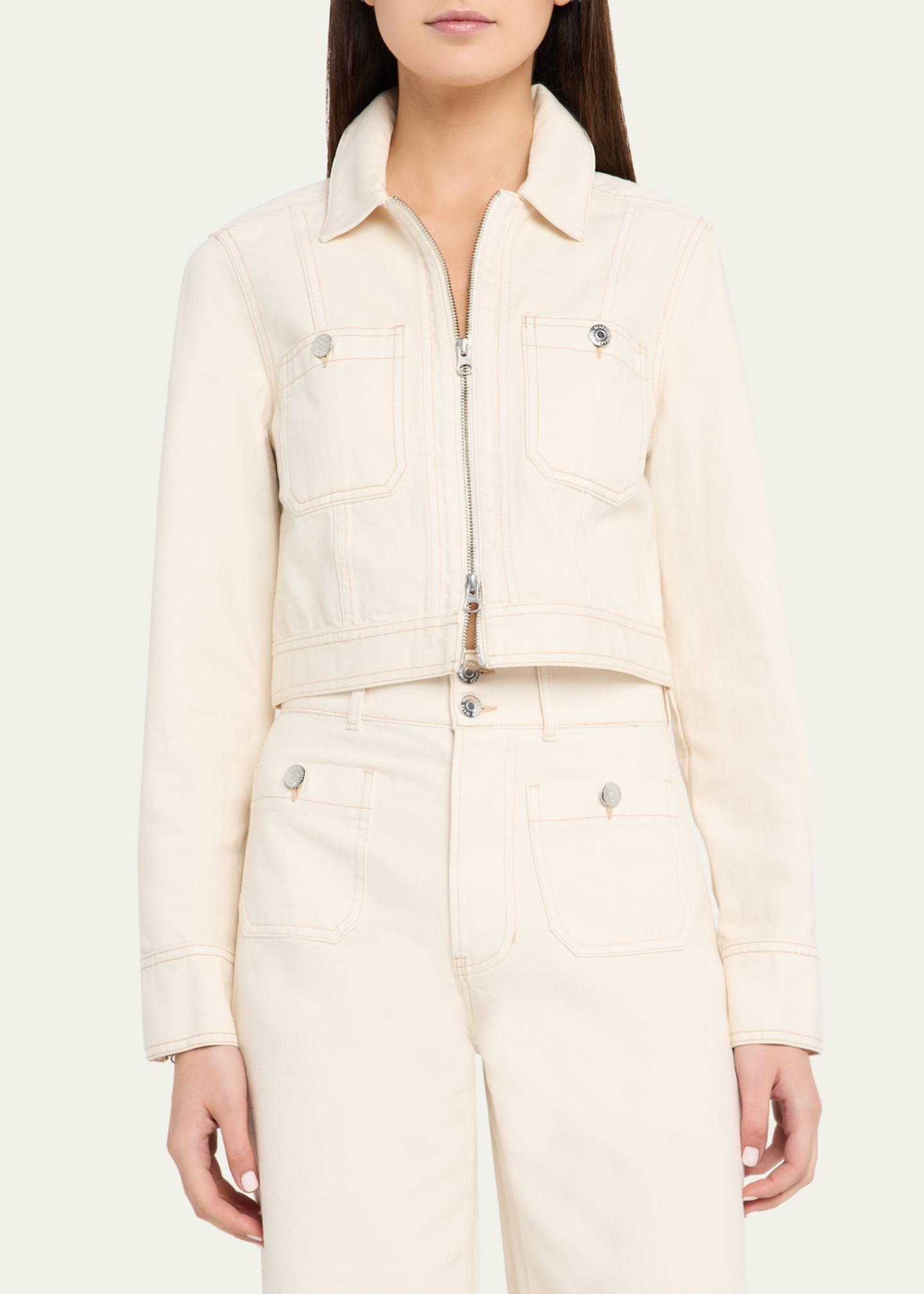 Veronica Beard Patty Cropped Denim Moto Jacket - Bergdorf Goodman