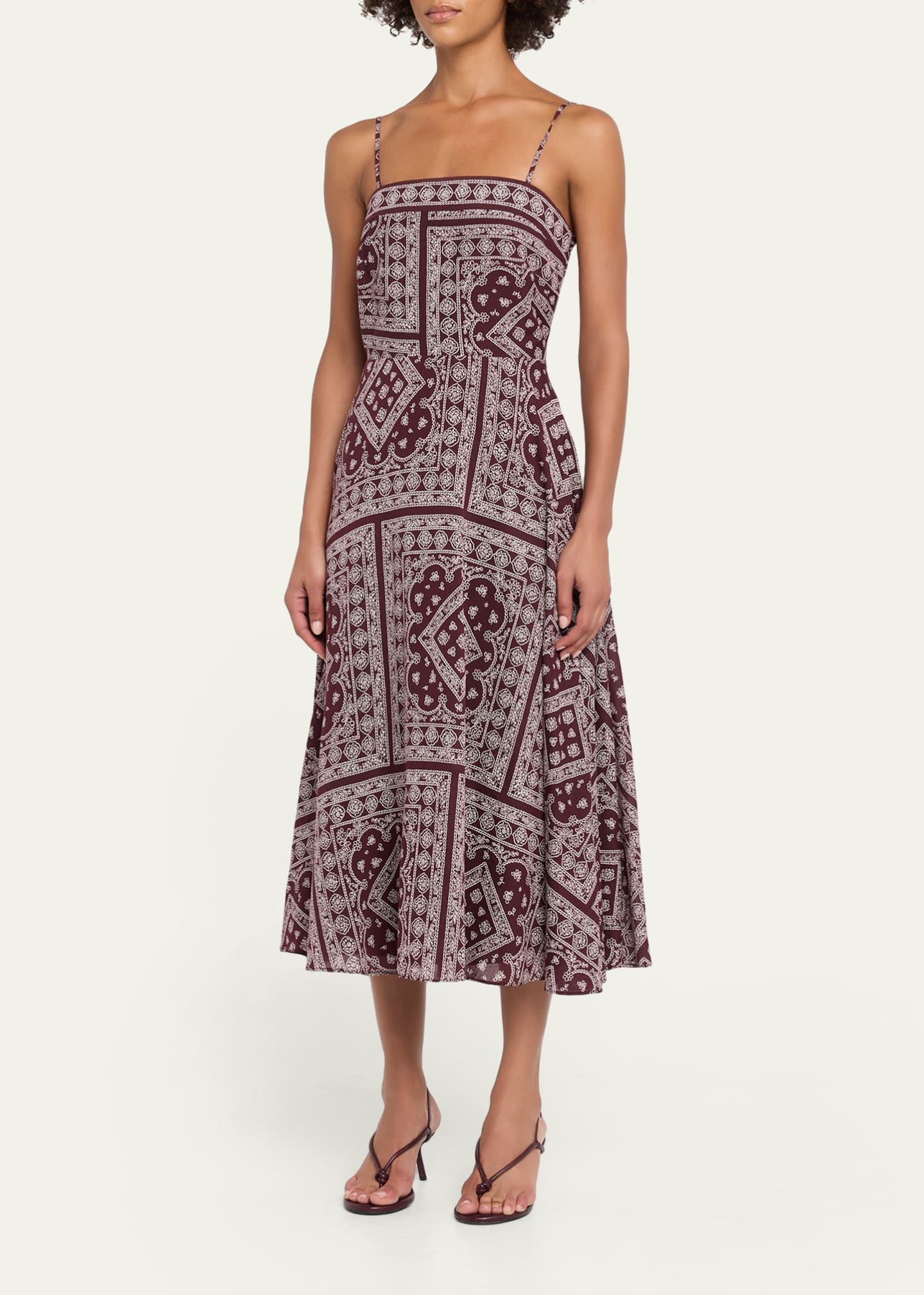 Veronica Beard Kitt Bandana-Print Midi Dress - Bergdorf Goodman