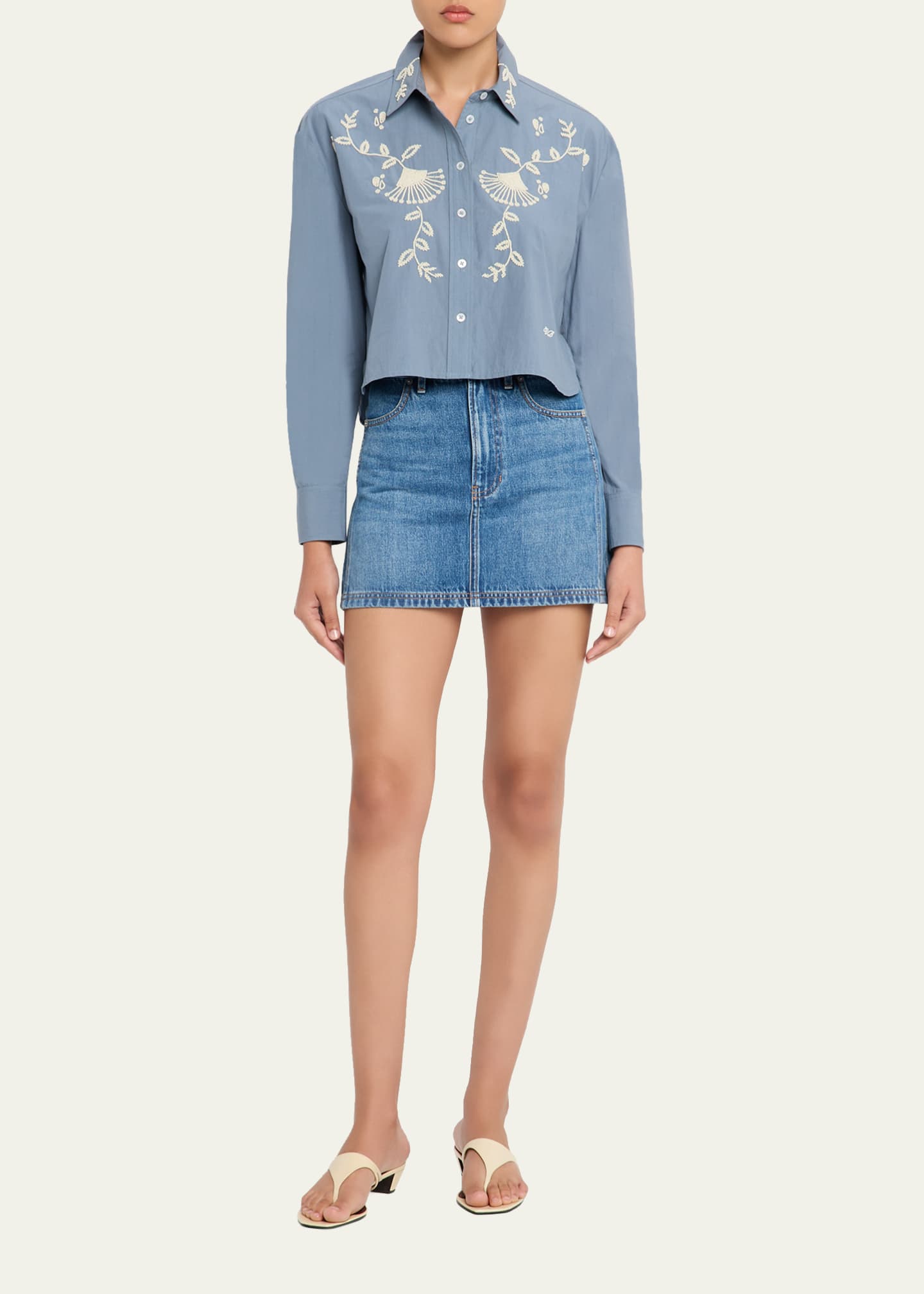 Veronica Beard Zora Denim Mini Skirt - Bergdorf Goodman