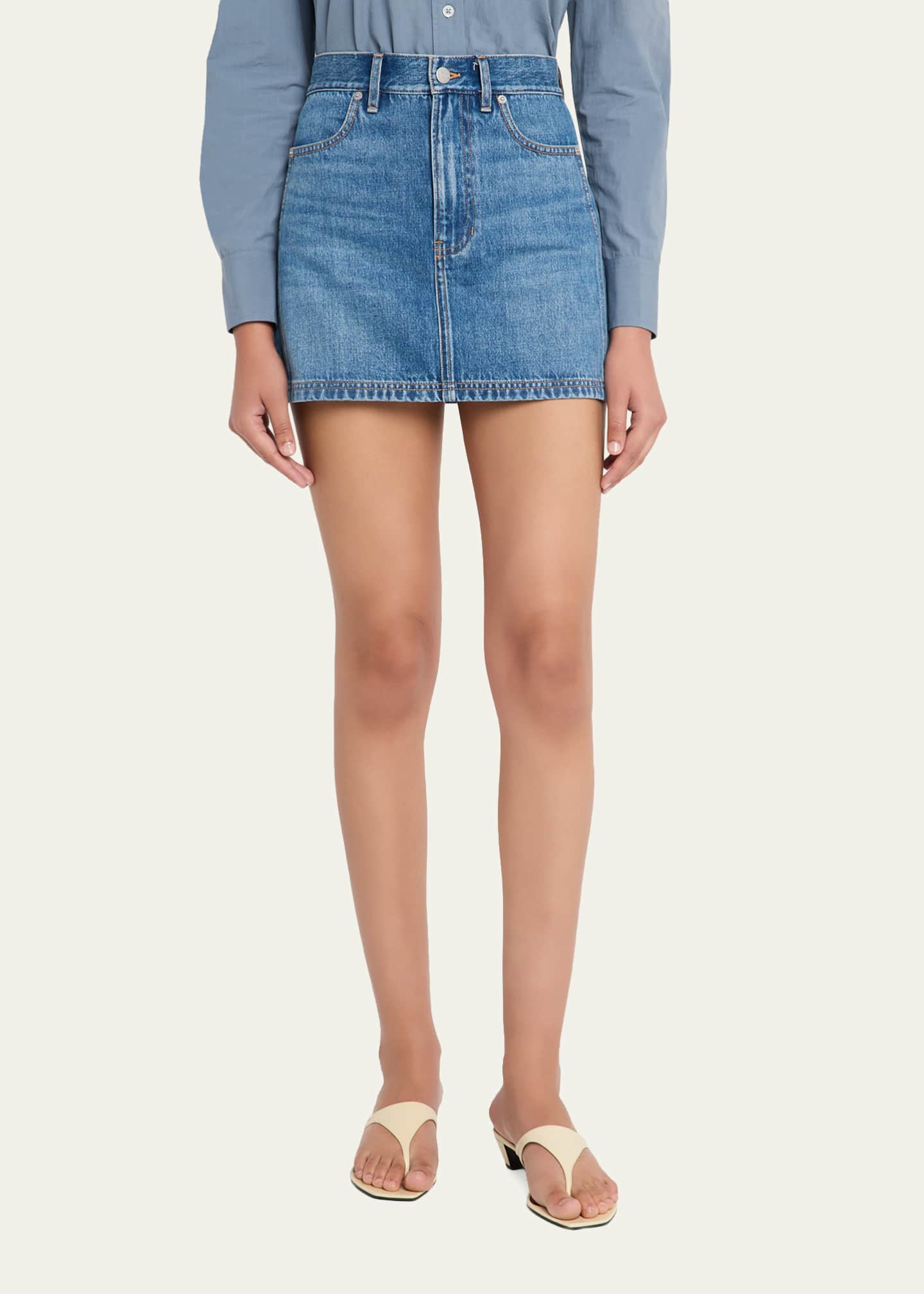 Veronica Beard Zora Denim Mini Skirt - Bergdorf Goodman