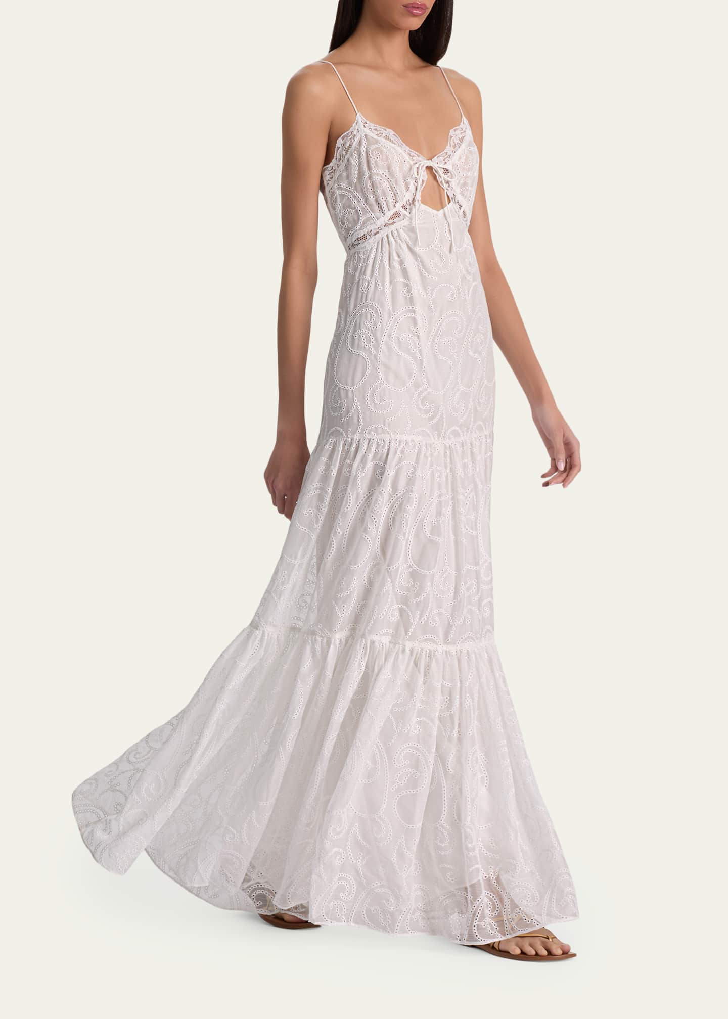 alice and olivia lace maxi dress CALLA LACE MAXI DRESS in OFF WHITE