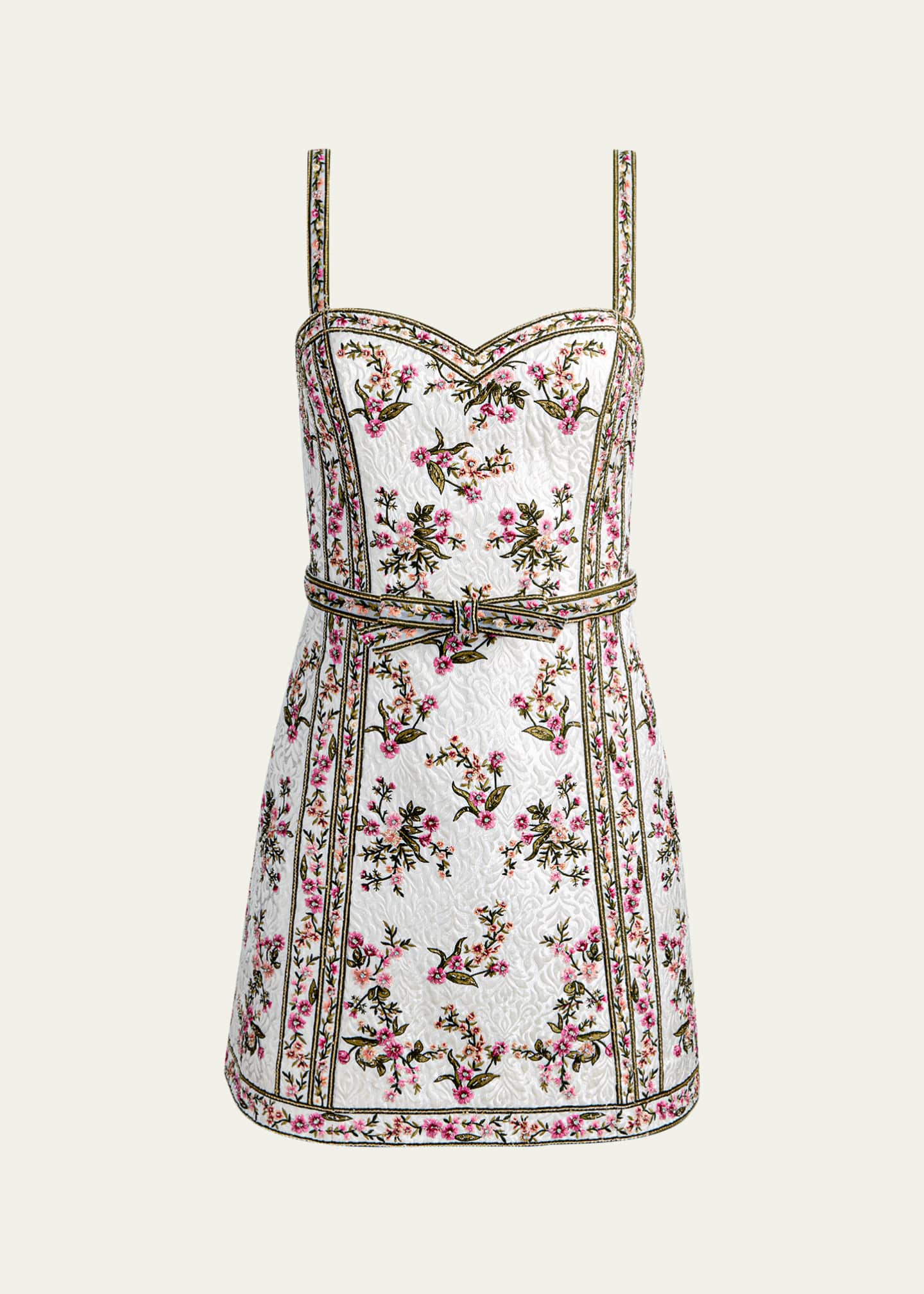 Alice + Olivia Katia Embroidered Mini Gown, Size 10