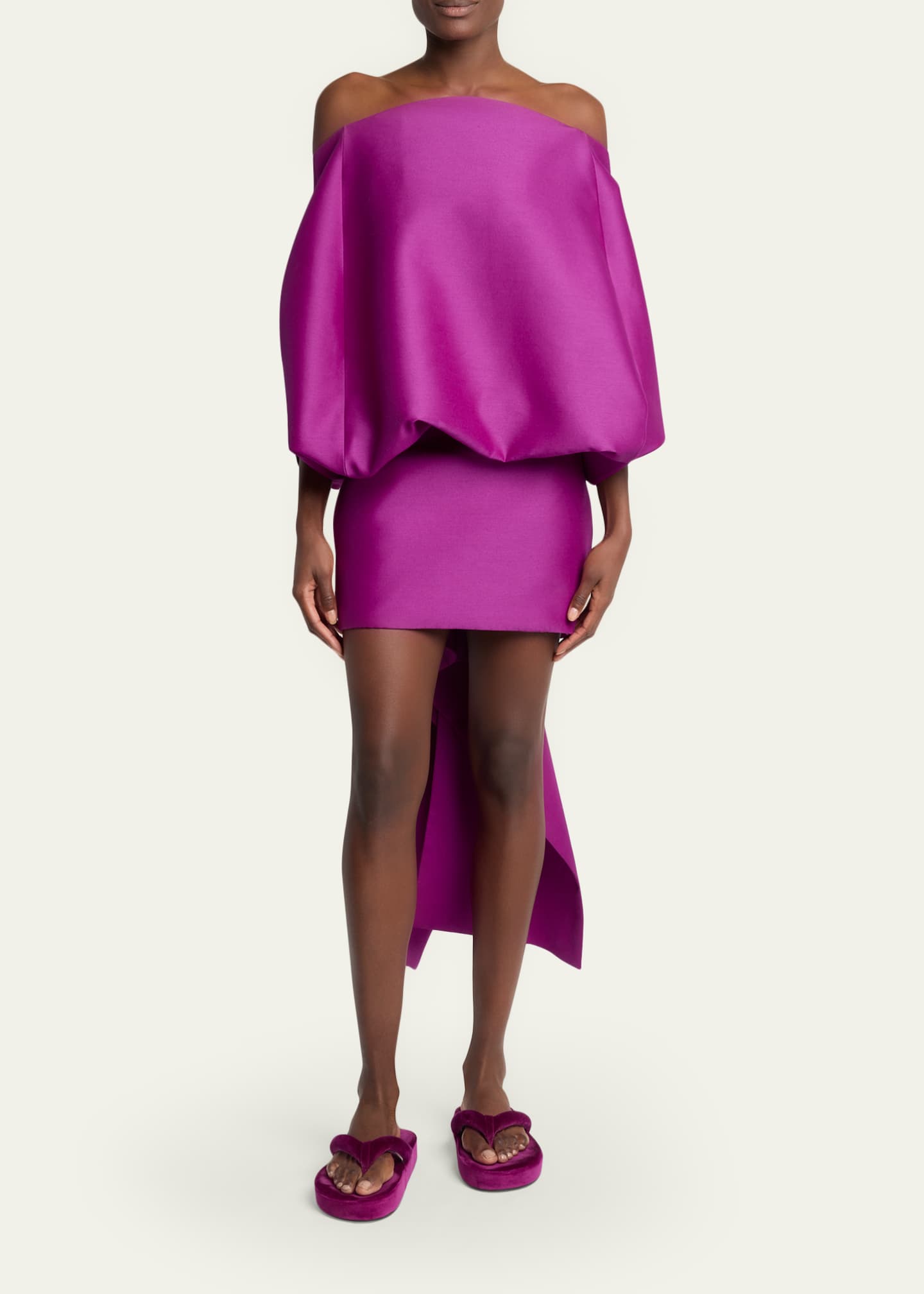 Balenciaga Off-The-Shoulder Balloon Mini Dress - Bergdorf Goodman