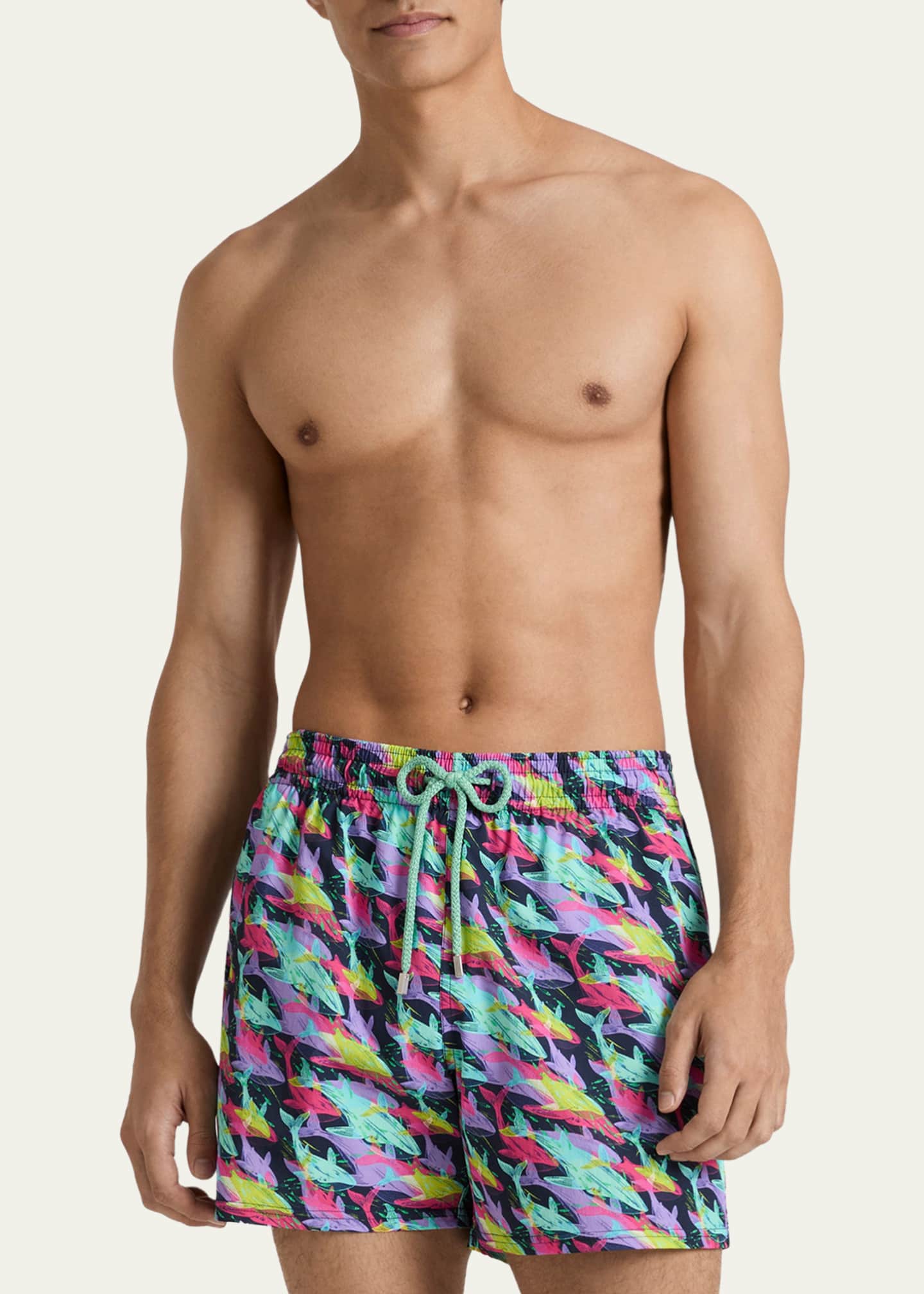 Vilebrequin Men's Offset Whale-Print Swim Trunks - Bergdorf Goodman