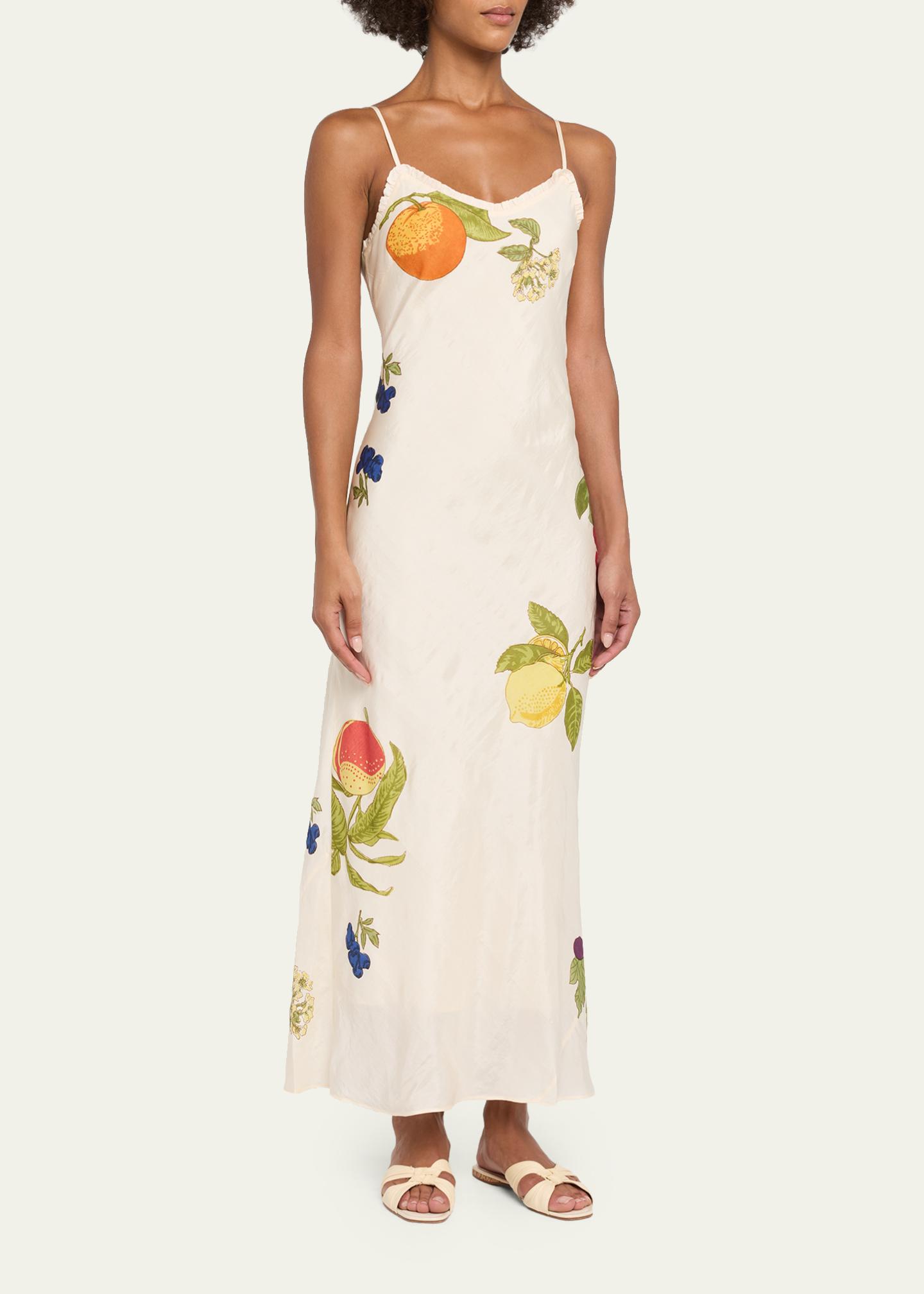 alix of bohemia dress Athens Nine Fruit Bias-Cut Slip FW25 dresses Dry clean Size:Men's 10 Brown Linen Maxi Pinafore Pink