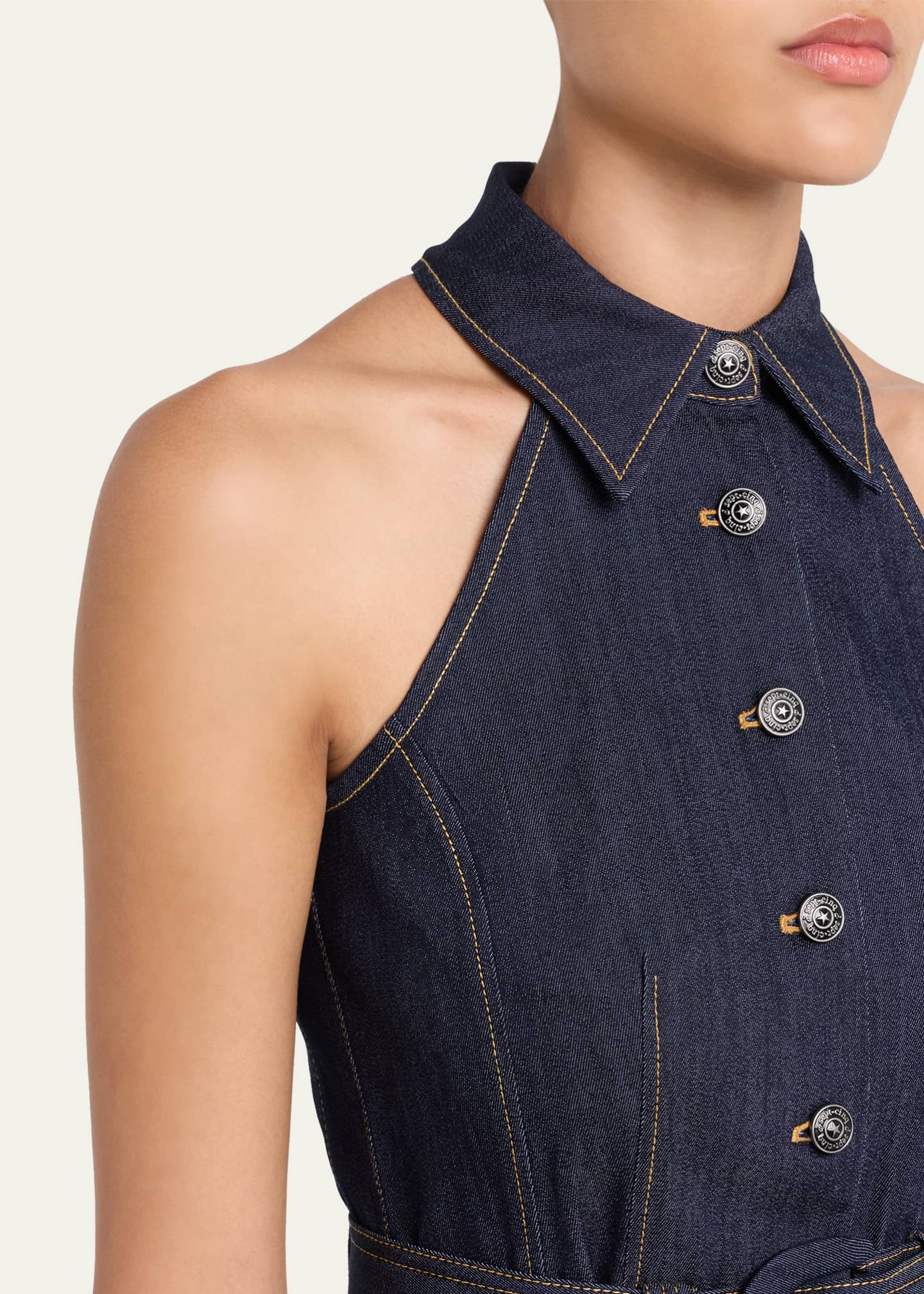lina italian denim midi dress Banana Republic Lina Italian Denim Midi Dress