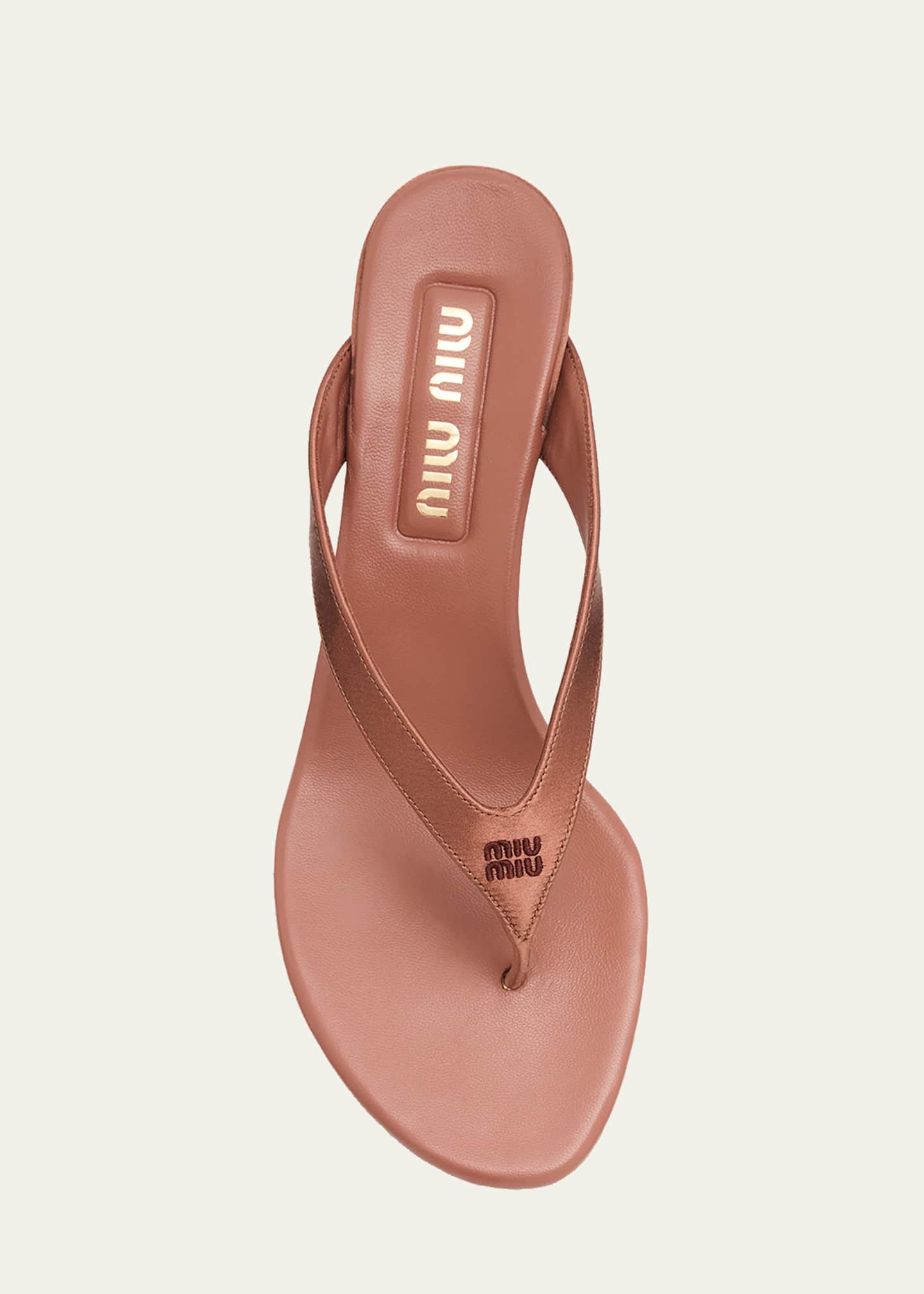 Miu Miu Satin Kitten-Heel Thong Sandals - Bergdorf Goodman