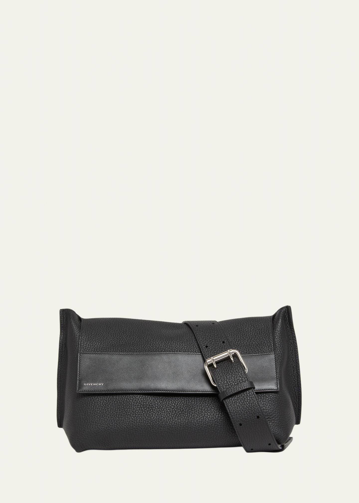 GIVENCHY ボディバッグ ブラック Givenchy Men's Leather Flap-Top Crossbody Bag - Bergdorf Goodman