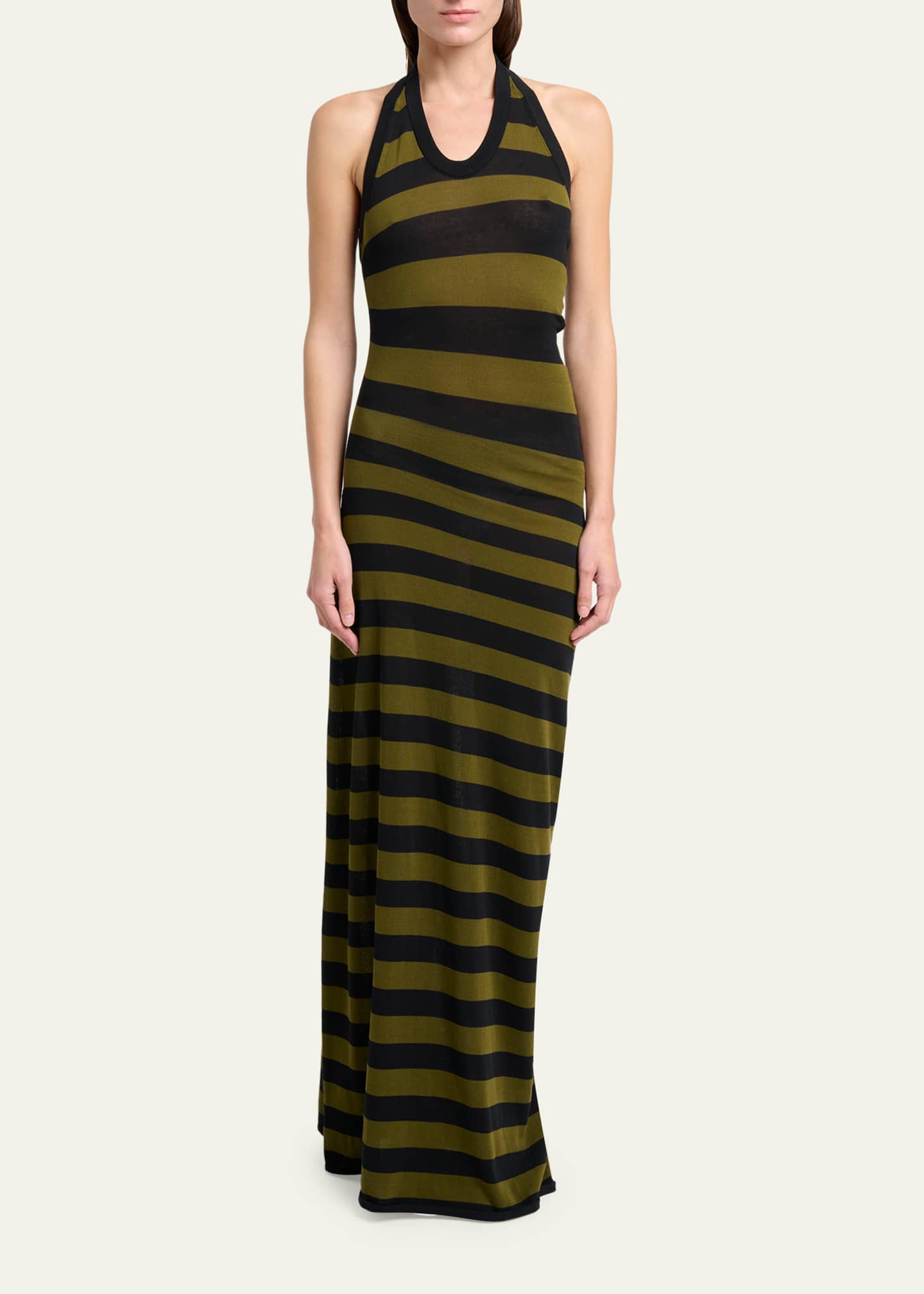 Frann Dress in Cotton Stripe Black Multi | Proenza Schouler Official Site