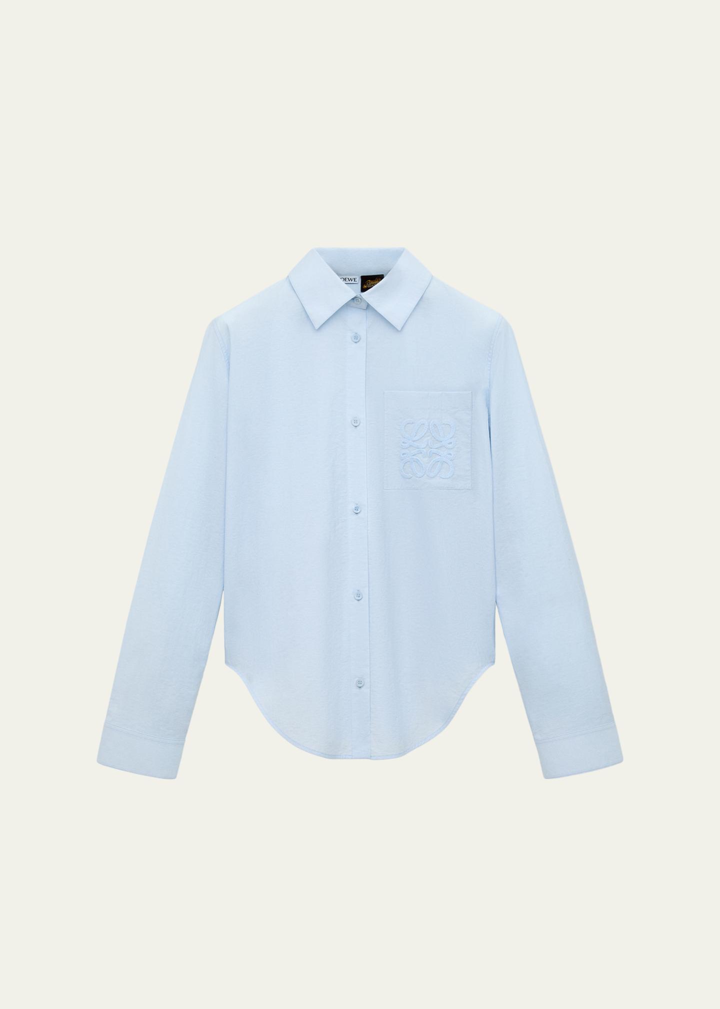 LOEWE x Paula's Ibiza Ruffle-Back Cotton-Blend Button-Down Shirt