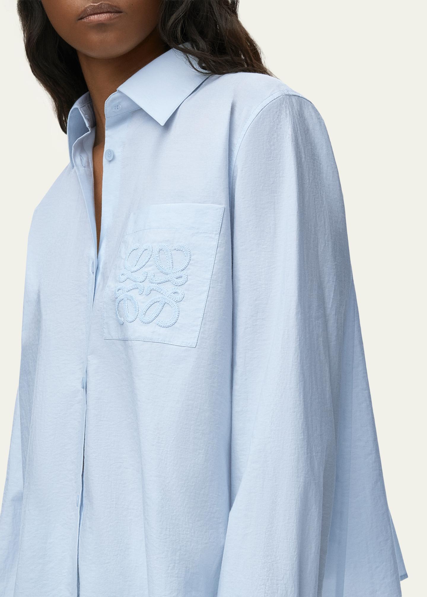 LOEWE x Paula's Ibiza Ruffle-Back Cotton-Blend Button-Down Shirt