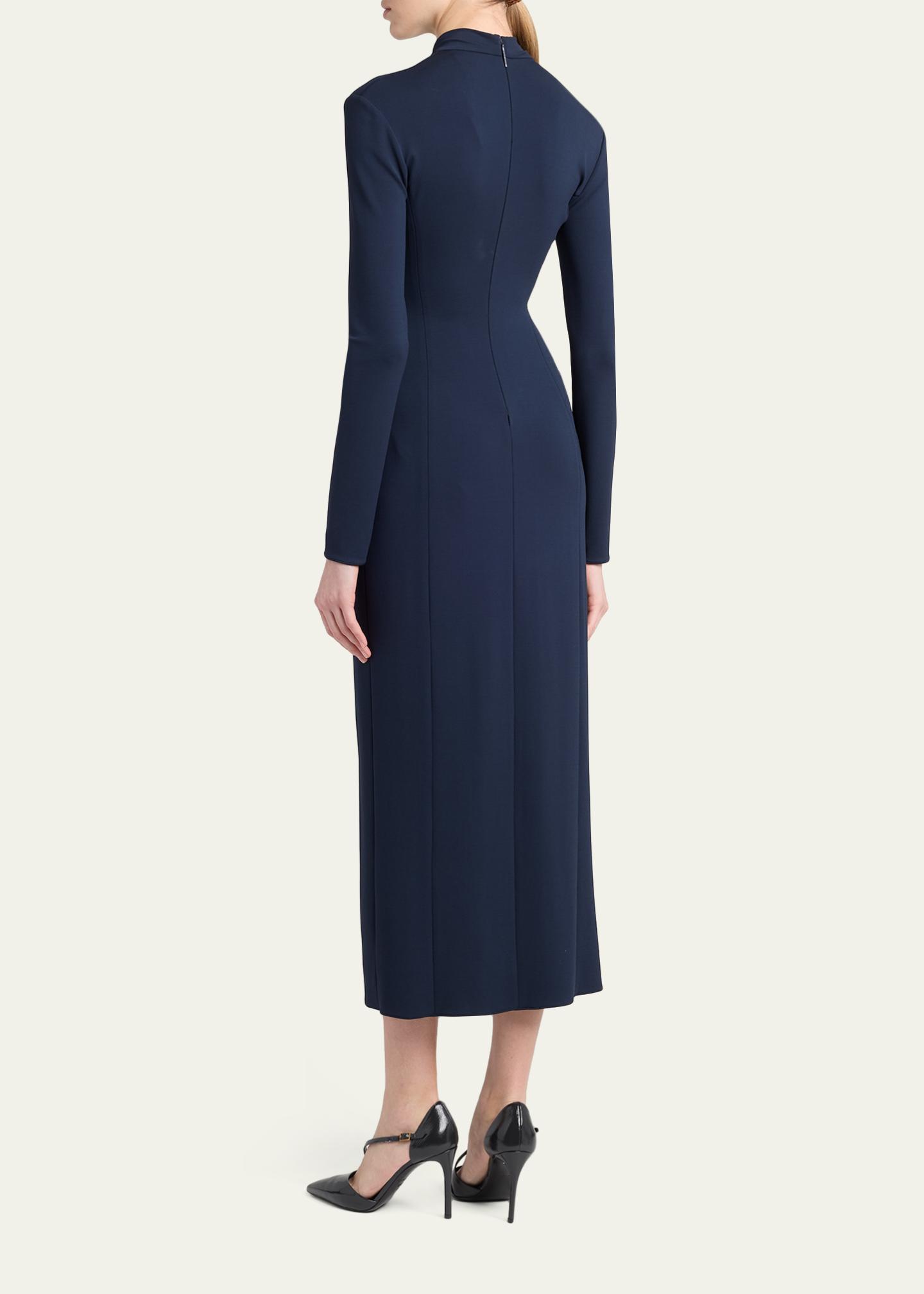 giorgio armani formal dresses Keyhole-Cutout Twisted Midi Dress, Solid Black, Women's, 48 oceanview