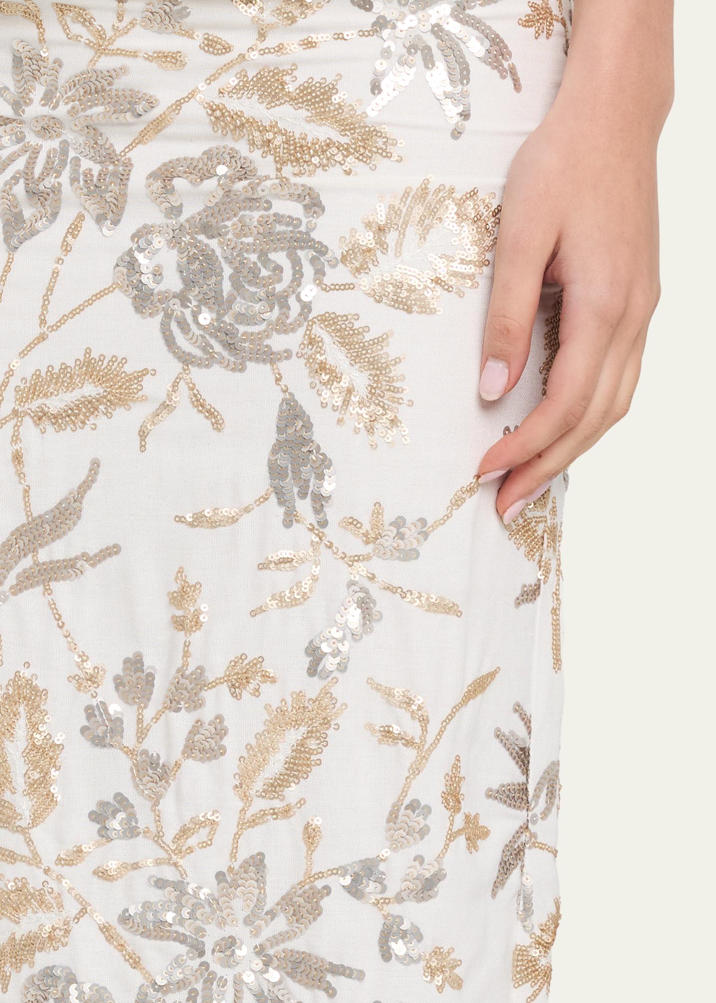 Prabal Gurung Floral Sequined Midi Pencil Skirt - Bergdorf Goodman