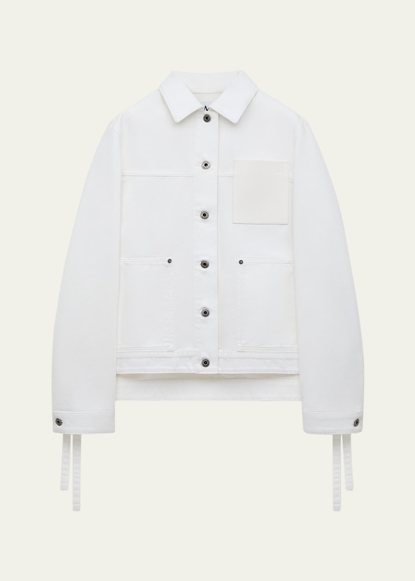 Loewe x Paula's Ibiza Leather-Pocket Denim Workwear Jacket