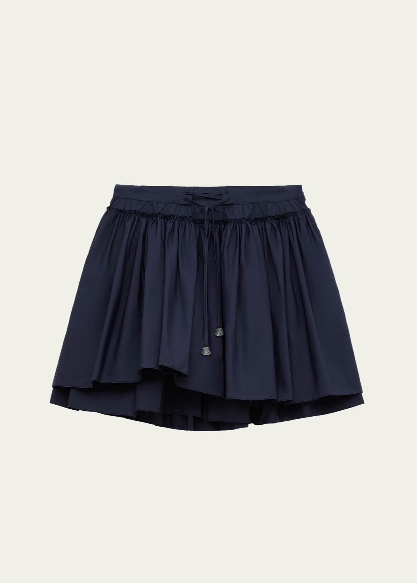 Loewe x Paula's Ibiza Layered Cotton Drawstring Mini Skirt