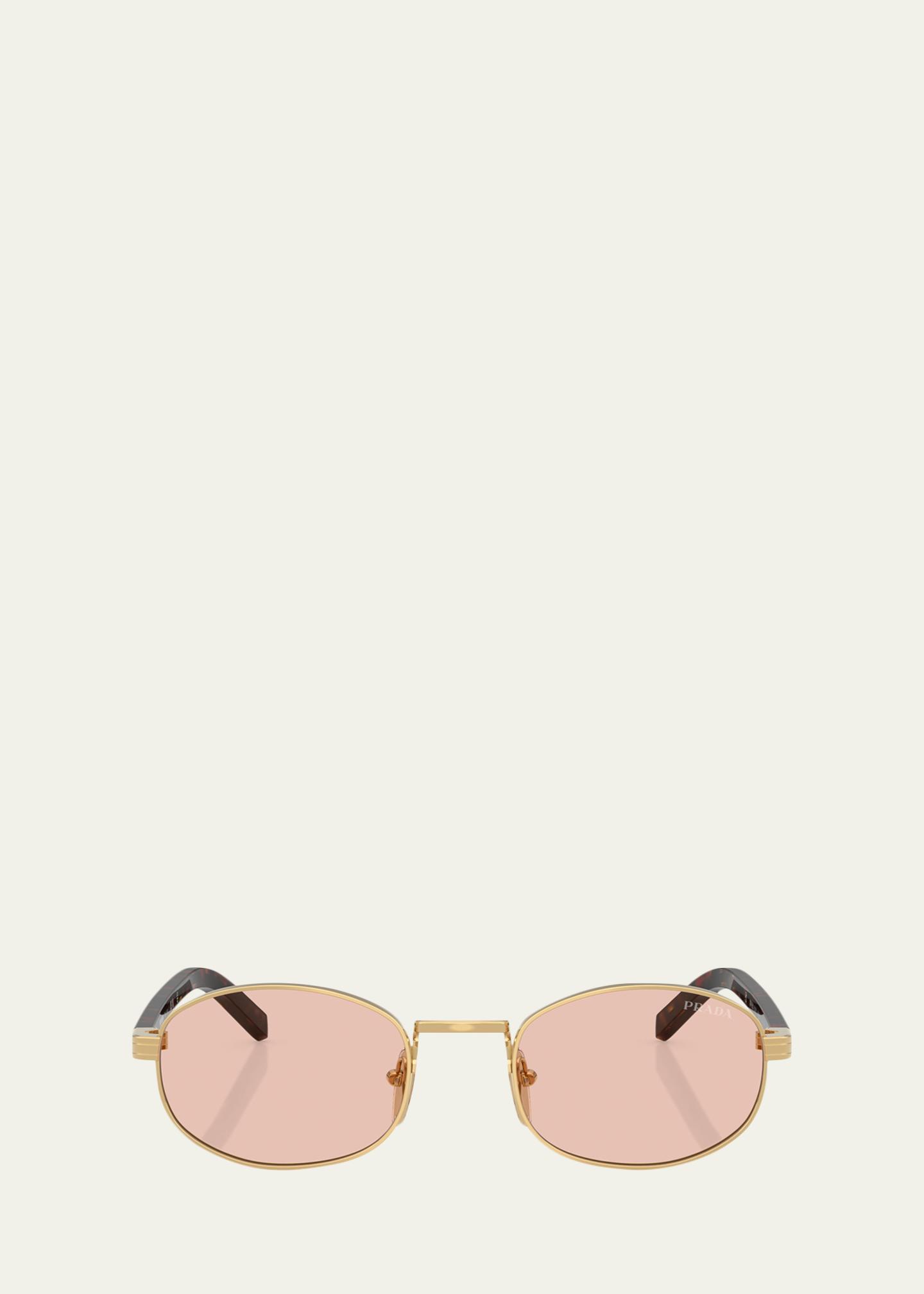 Prada PR B53S Steel Oval Sunglasses - Bergdorf Goodman