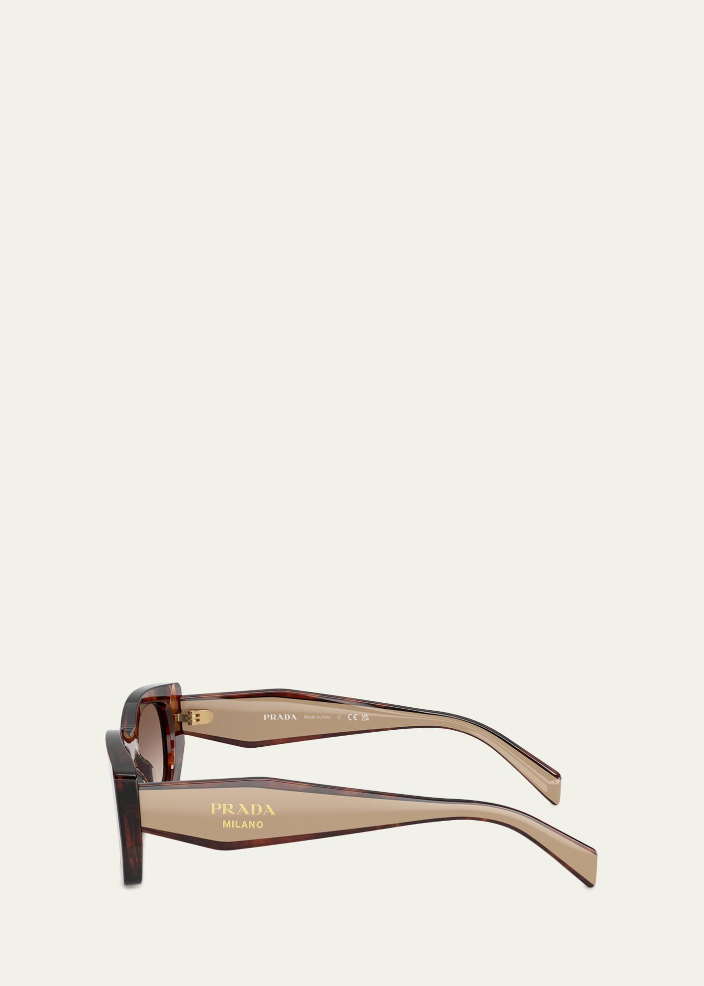 Prada Sunglasses PR B05S Tortoise Shell Rectangular Brown NWT 430 PRADA PR B05S 22A20I Poppy Tortoise Purple Brown Women main image 4