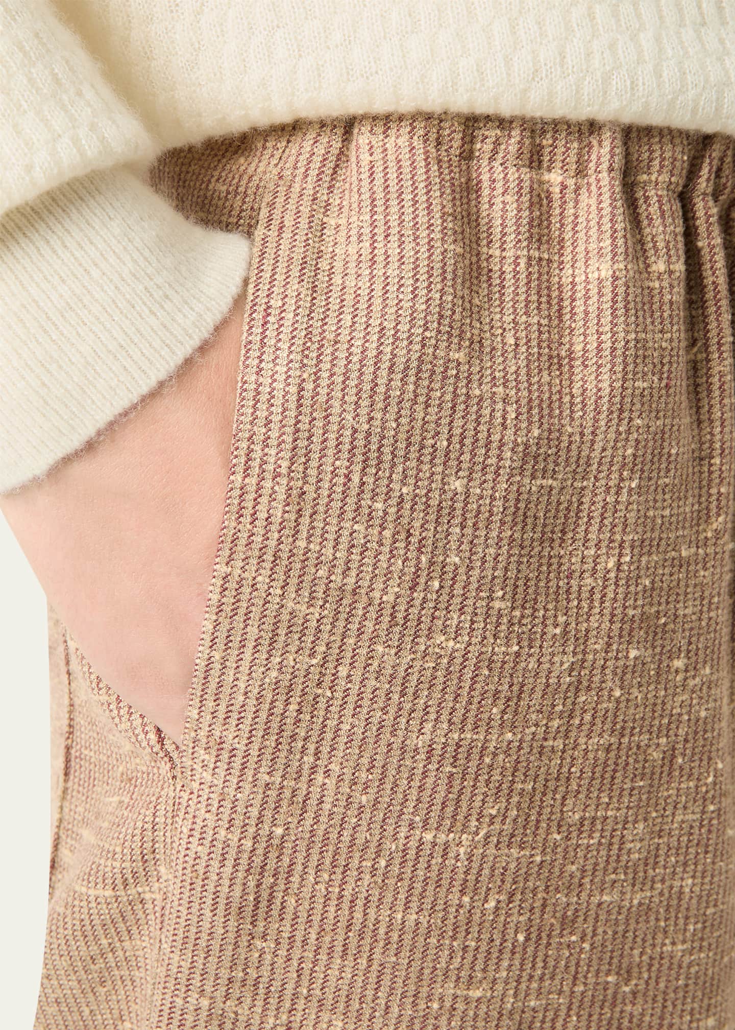 Loro Piana Men's Orlando Linen and Silk Stretch Trousers