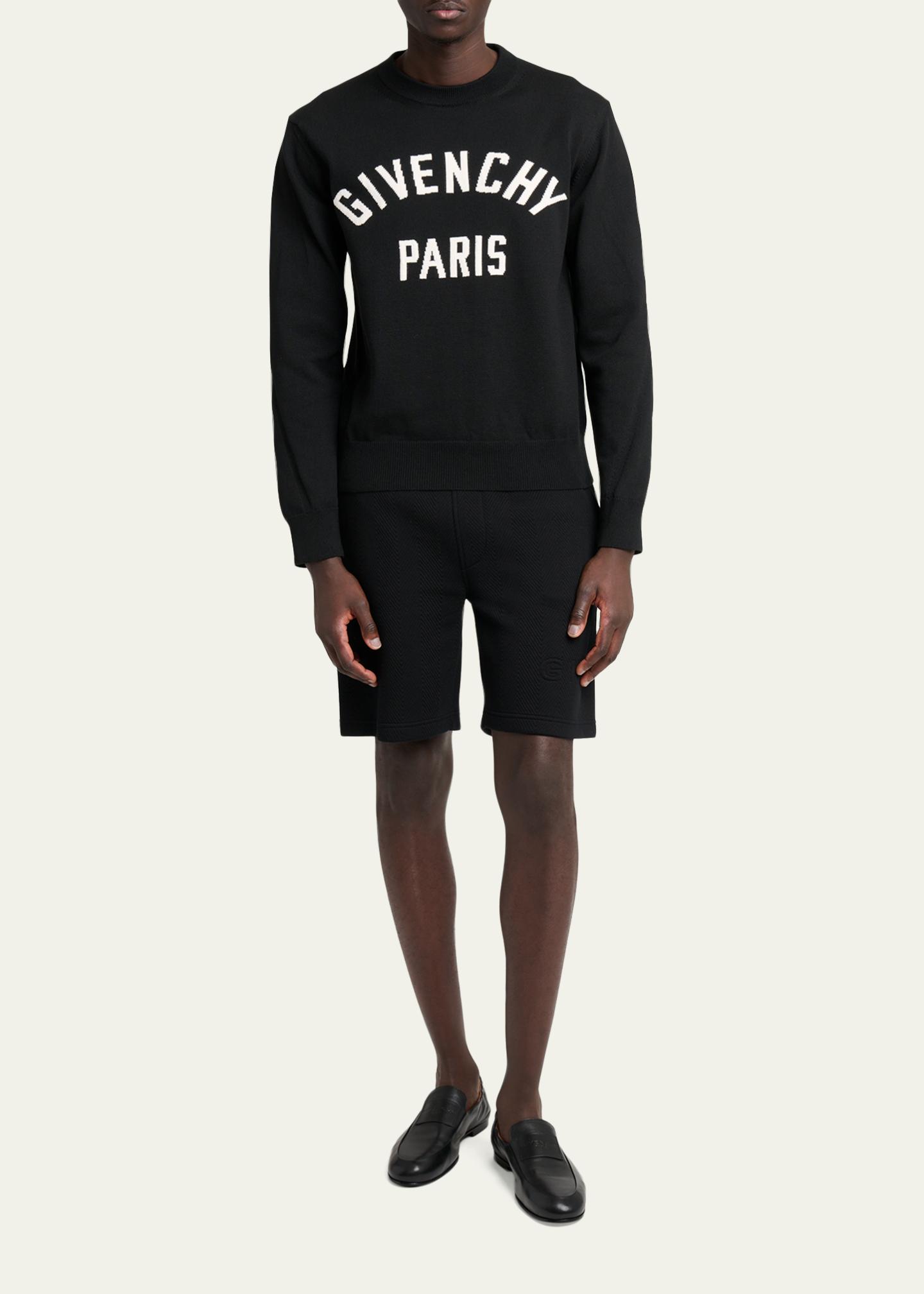Givenchy Men's Logo Cotton-Blend Crewneck Sweater - Bergdorf Goodman