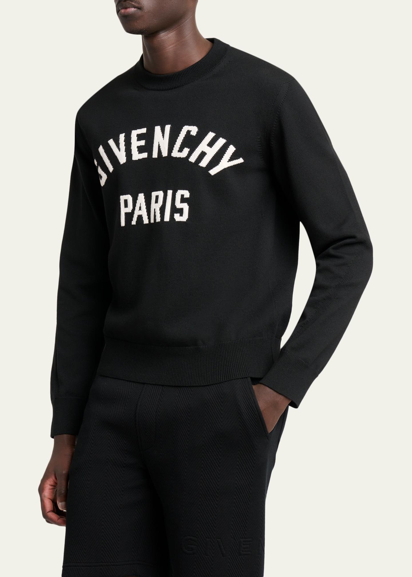 Givenchy Men's Logo Cotton-Blend Crewneck Sweater - Bergdorf Goodman