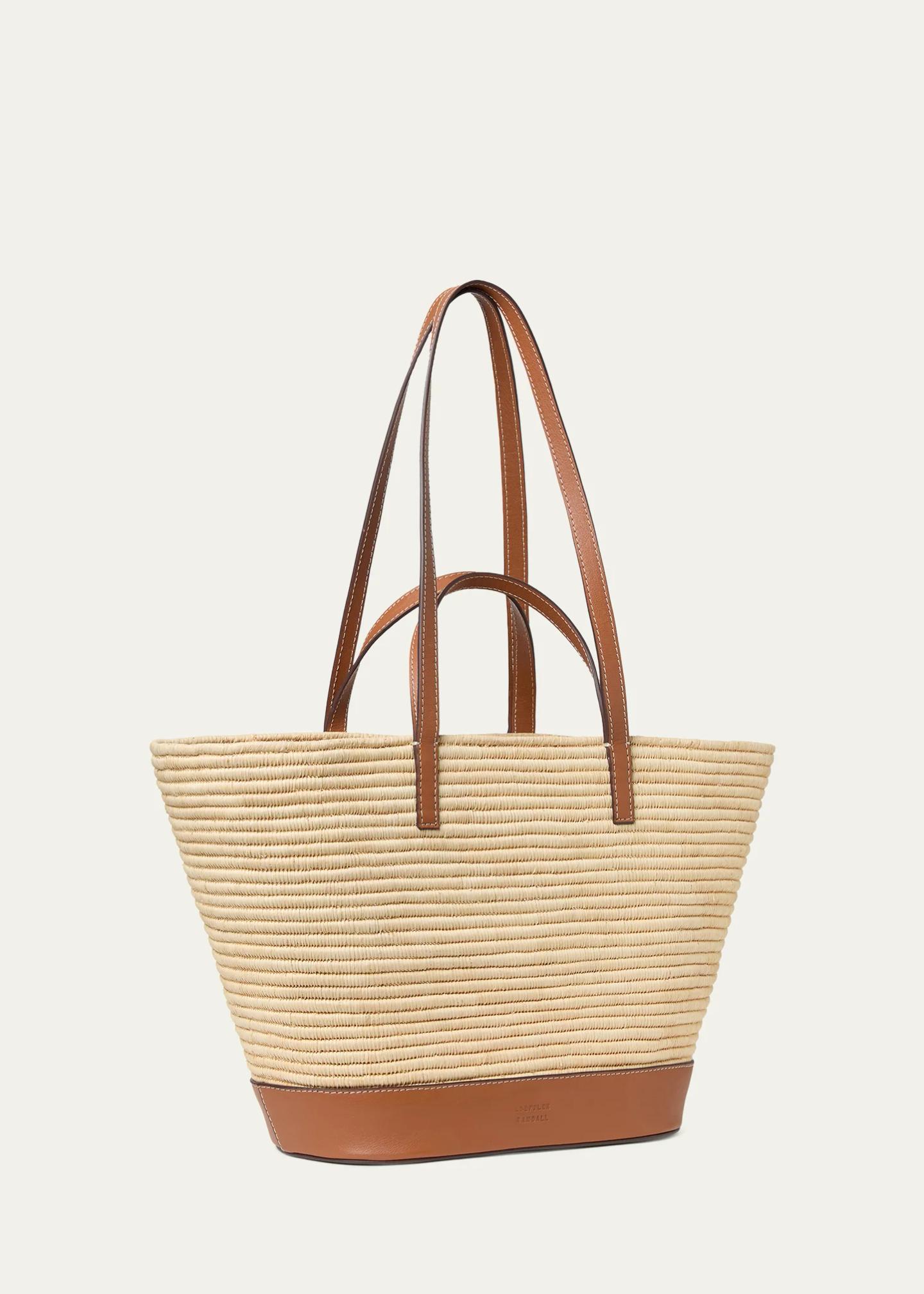 Loeffler Randall Granger Leather-Trim Raffia Tote Bag - Bergdorf