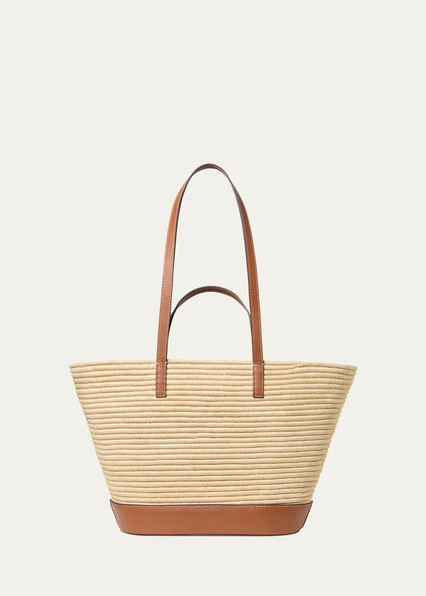 Loeffler Randall Granger Leather-Trim Raffia Tote Bag - Bergdorf