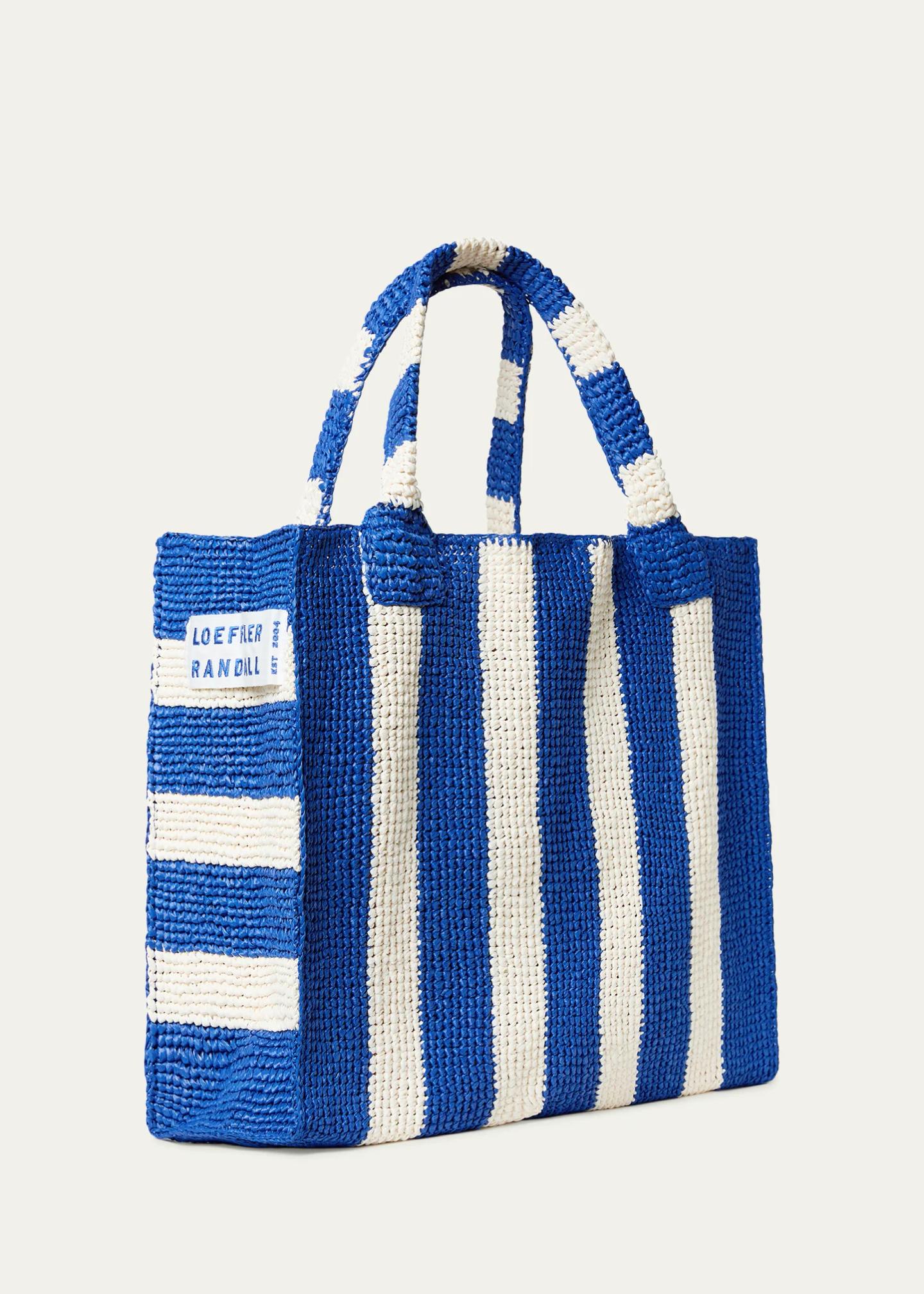 Loeffler Randall Sol Striped Crochet Raffia Tote Bag - Bergdorf