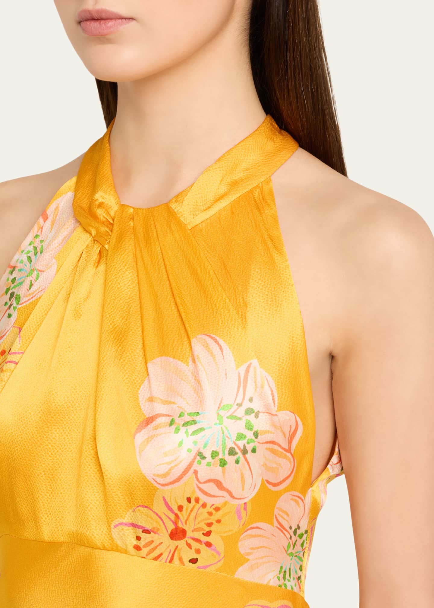 saloni silk dress Saloni Cozette Long Dress in Yellow