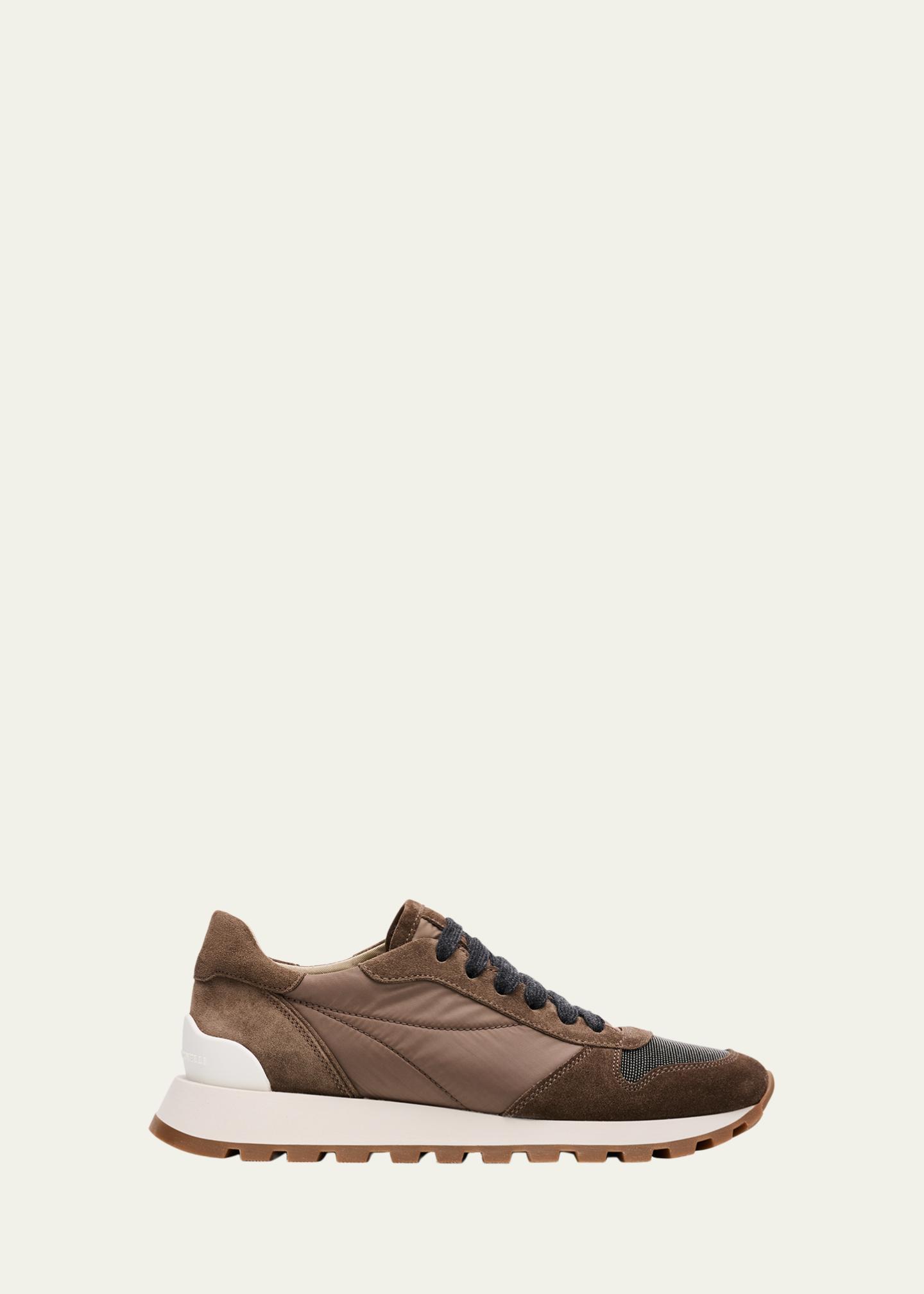 BRUNELLO CUCINELLI☆美品☆売り切り価格‼️ Brunello Cucinelli Monili Mixed Media Runner Sneakers - Bergdorf