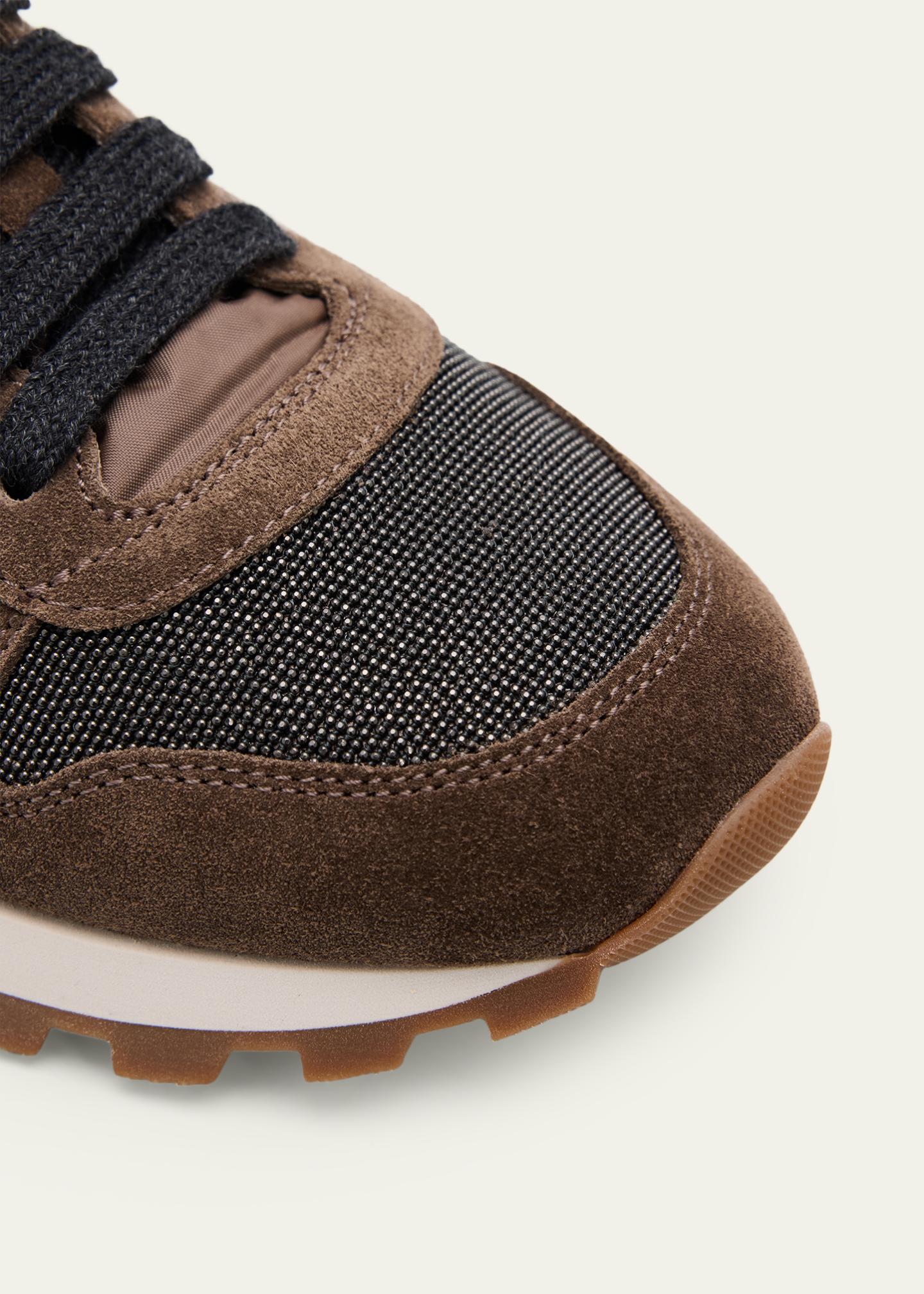 Brunello Cucinelli Monili Mixed Media Runner Sneakers - Bergdorf