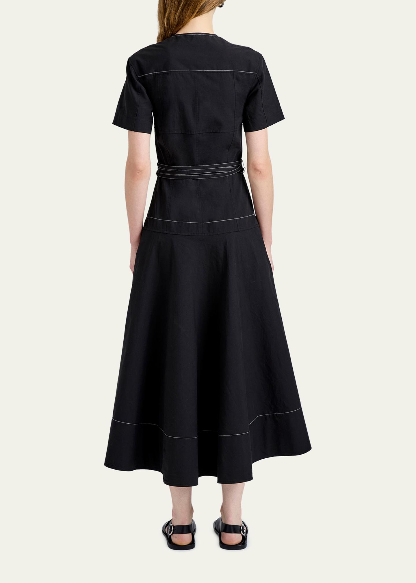 Proenza Schouler White Label Elizabeth Belted Midi Dress