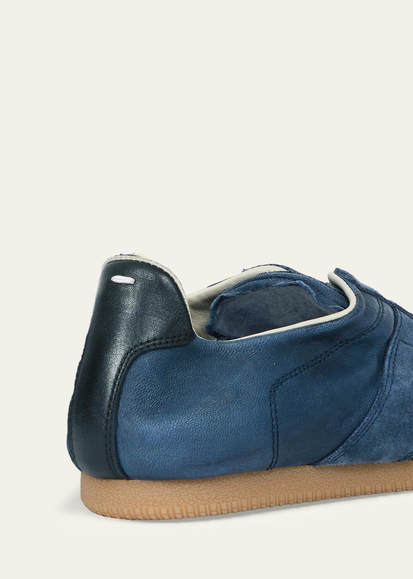 Maison Margiela　ネイビー サイズ44 Maison Margiela Men's Replica Napa Leather and Suede Low-Top