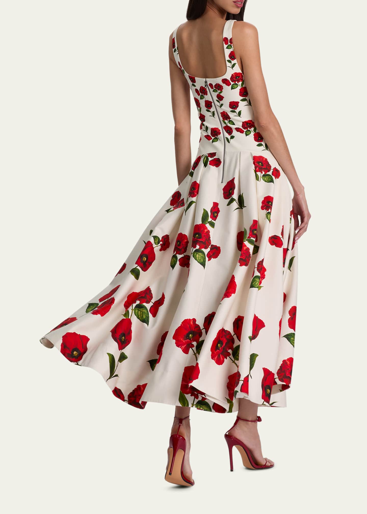 alice and olivia red and white dress Alice + Olivia Adley Drop Waist Dress, Size 8