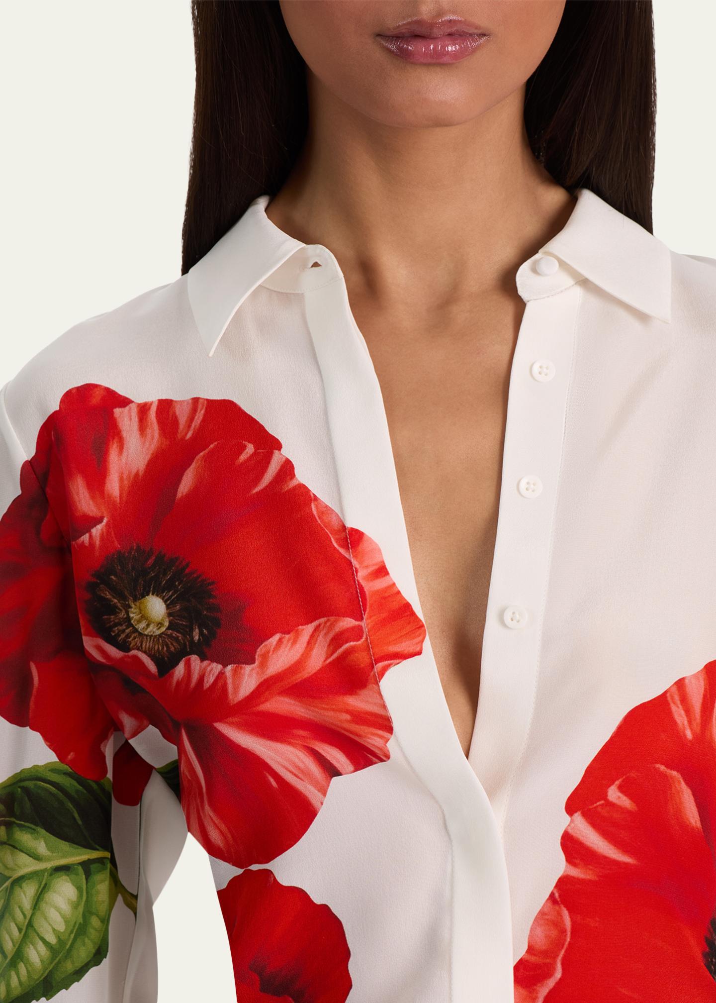 ALICE + OLIVIA Willa Placket Top - Bergdorf Goodman