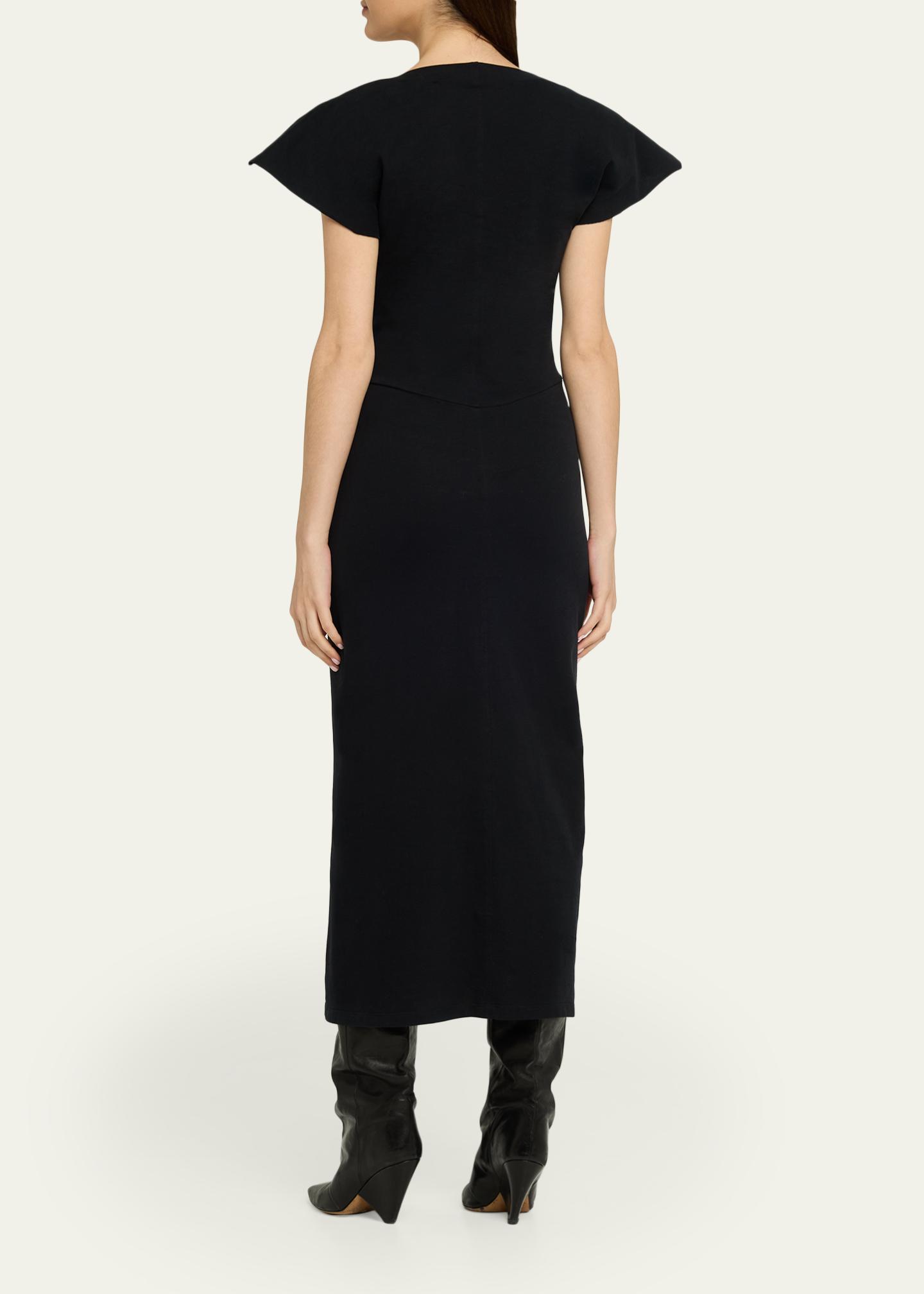 gathered jersey midi dress Nadra - Female - Black - Size 42 coastal-24