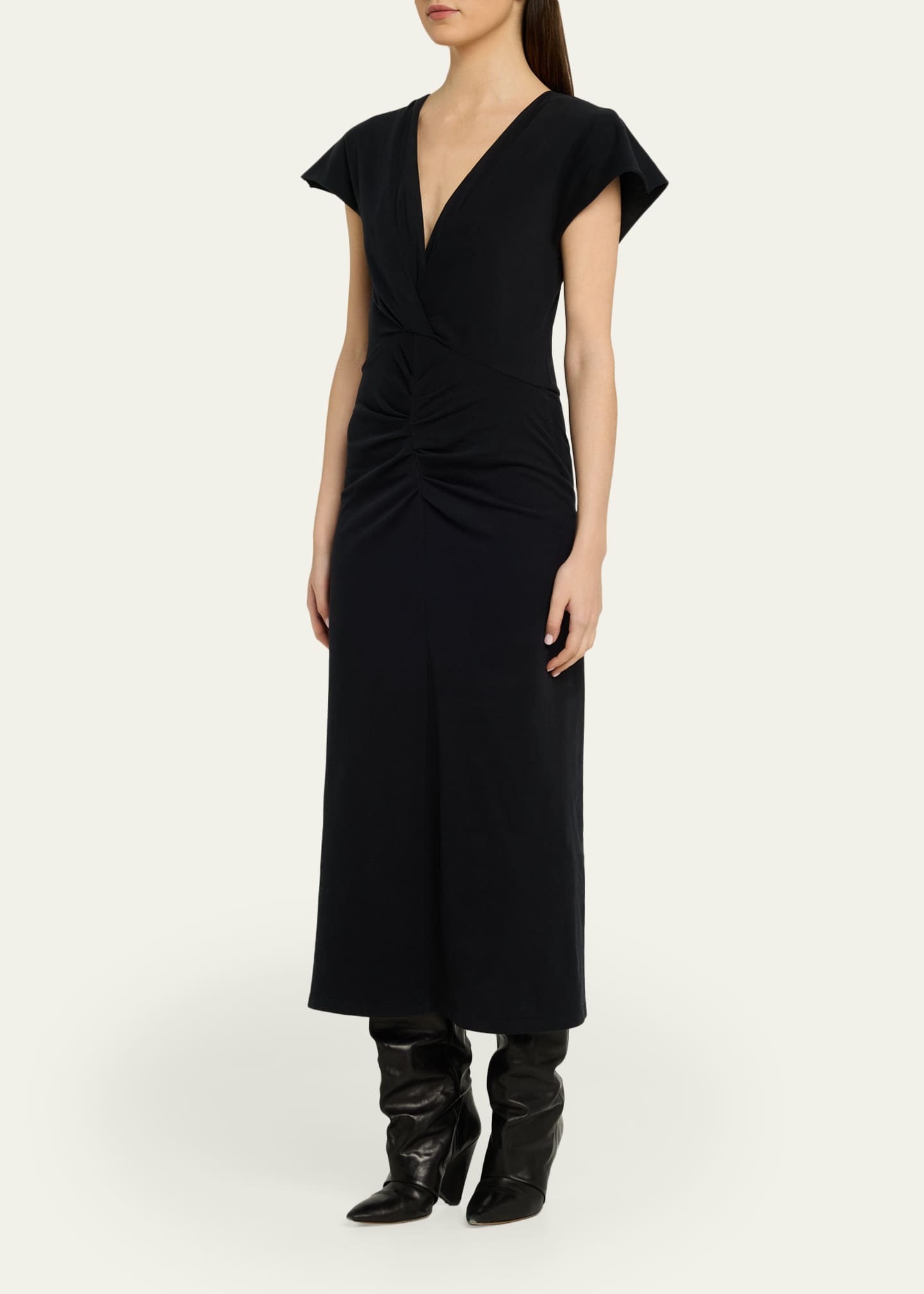 Isabel Marant Nadra Gathered Waist Jersey Midi Dress - Bergdorf
