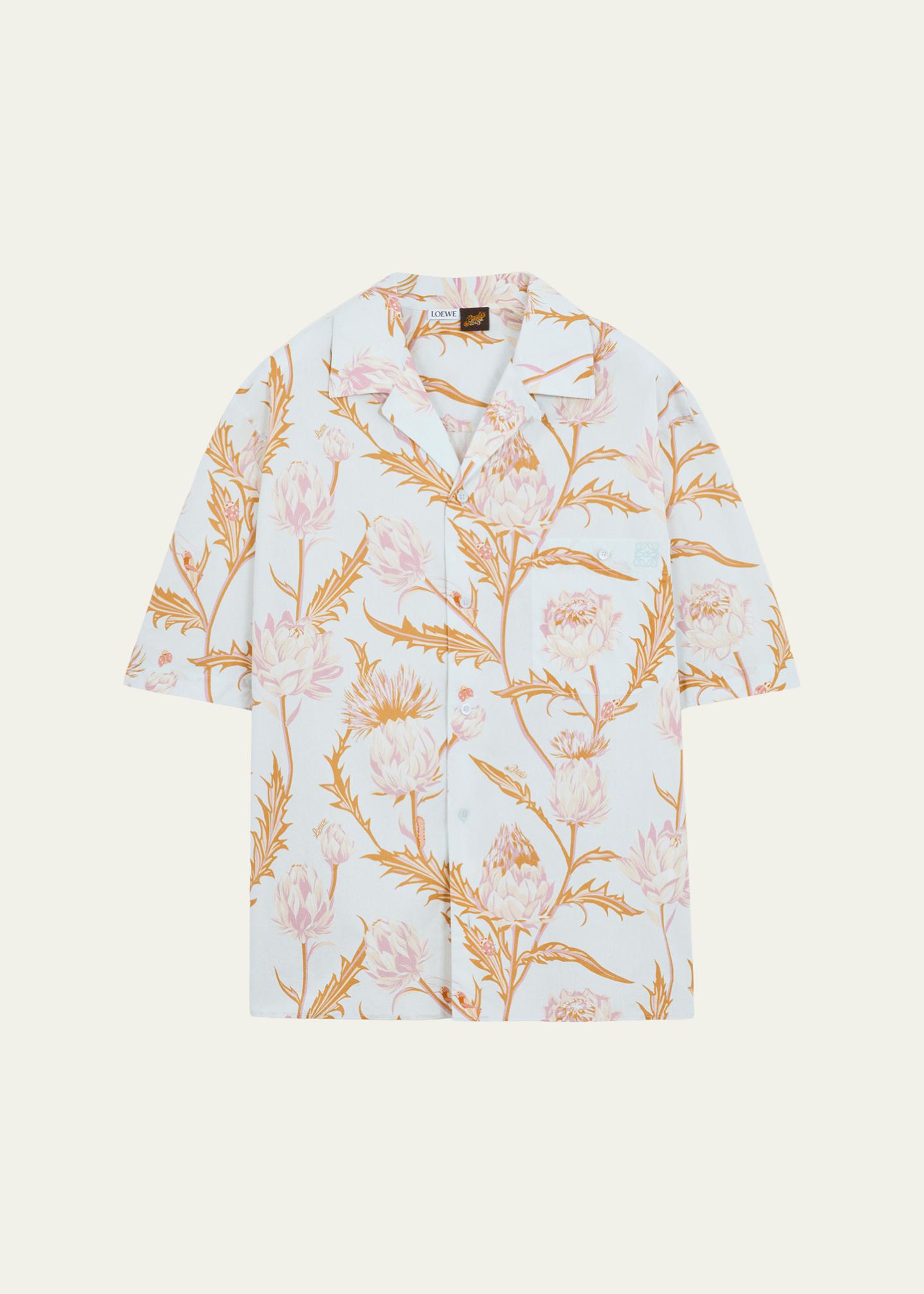 LOEWE x Paula's Ibiza Men's Artichoke-Print Short-Sleeve Shirt
