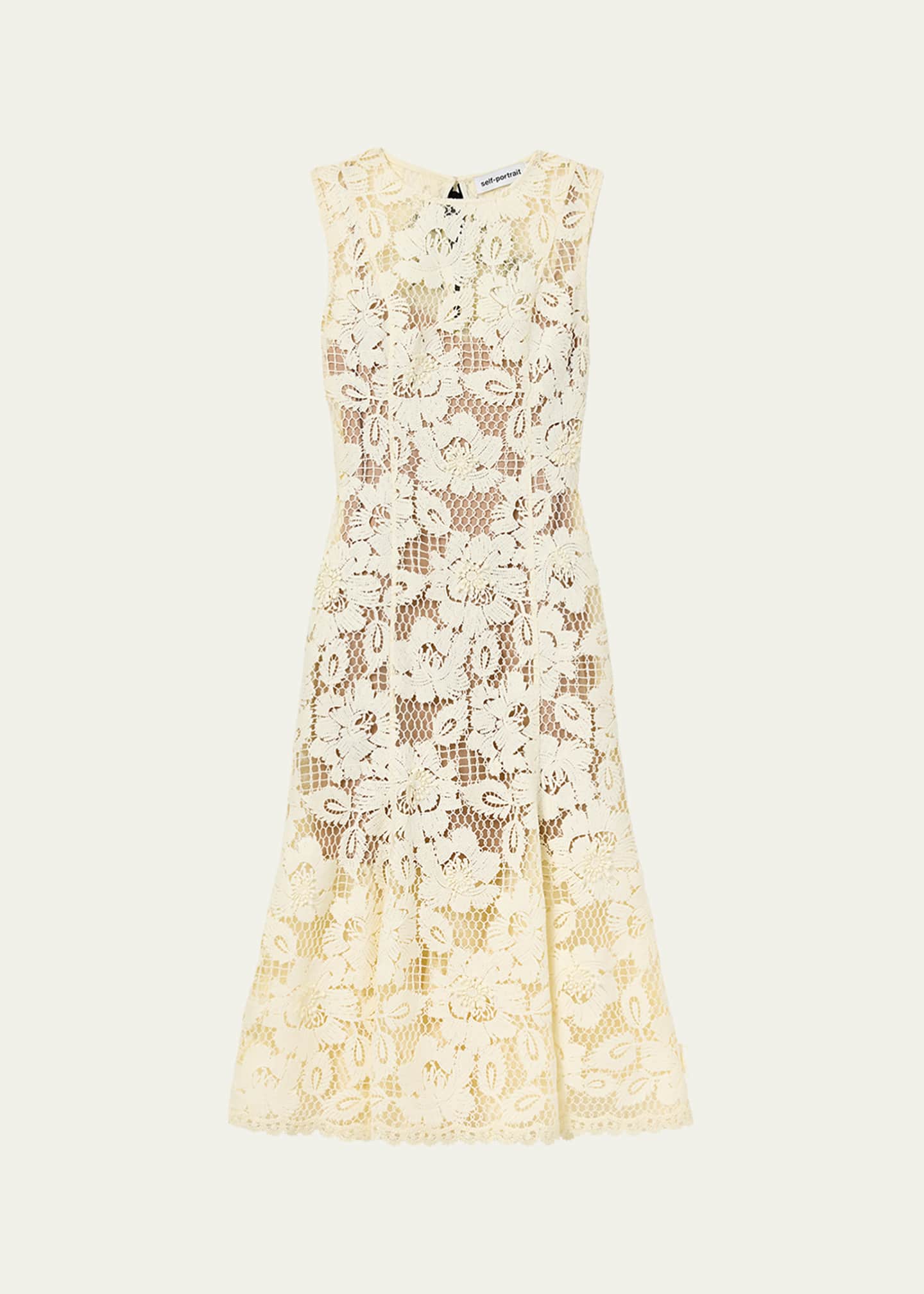 美品 セルフポートレイト Lace Pattern Midi Dress Self-Portrait Crochet Lace Midi Dress - Bergdorf Goodman