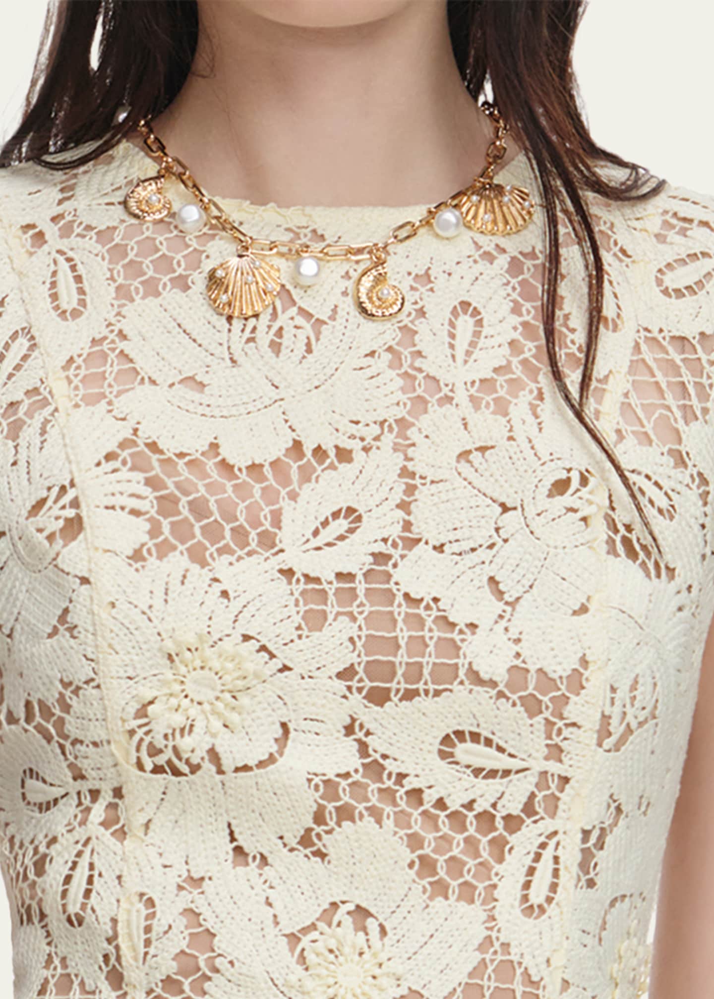 Self-Portrait Crochet Lace Midi Dress - Bergdorf Goodman