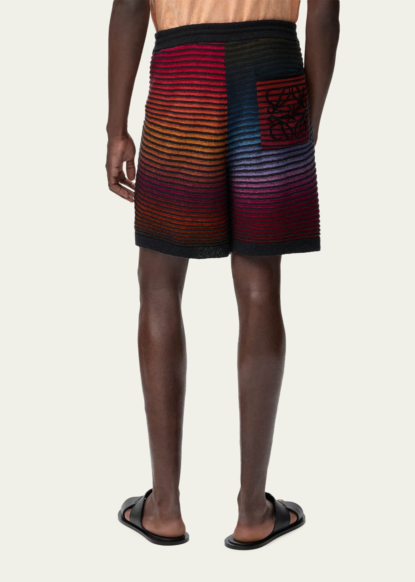 Loewe x Paula's Ibiza Men's Multi-Stripe Knit Shorts - Bergdorf