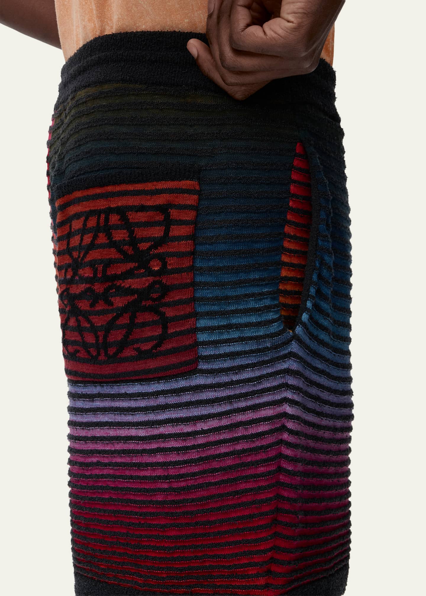 Loewe x Paula's Ibiza Men's Multi-Stripe Knit Shorts - Bergdorf