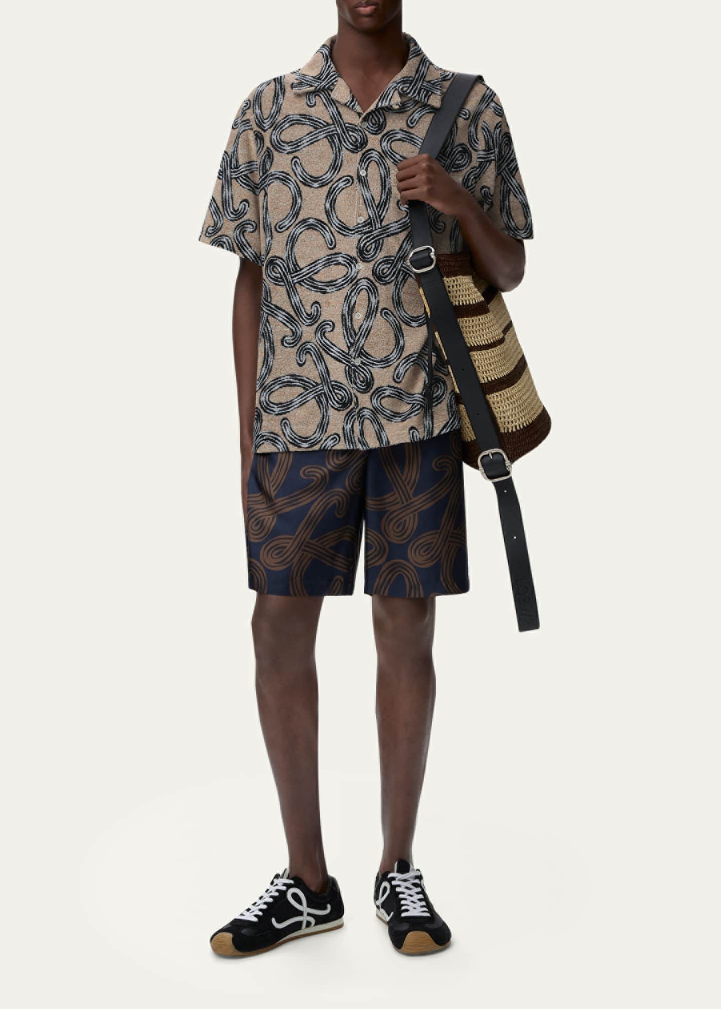 Loewe x Paula's Ibiza Men's Towel Terry Jacquard L-Script Short