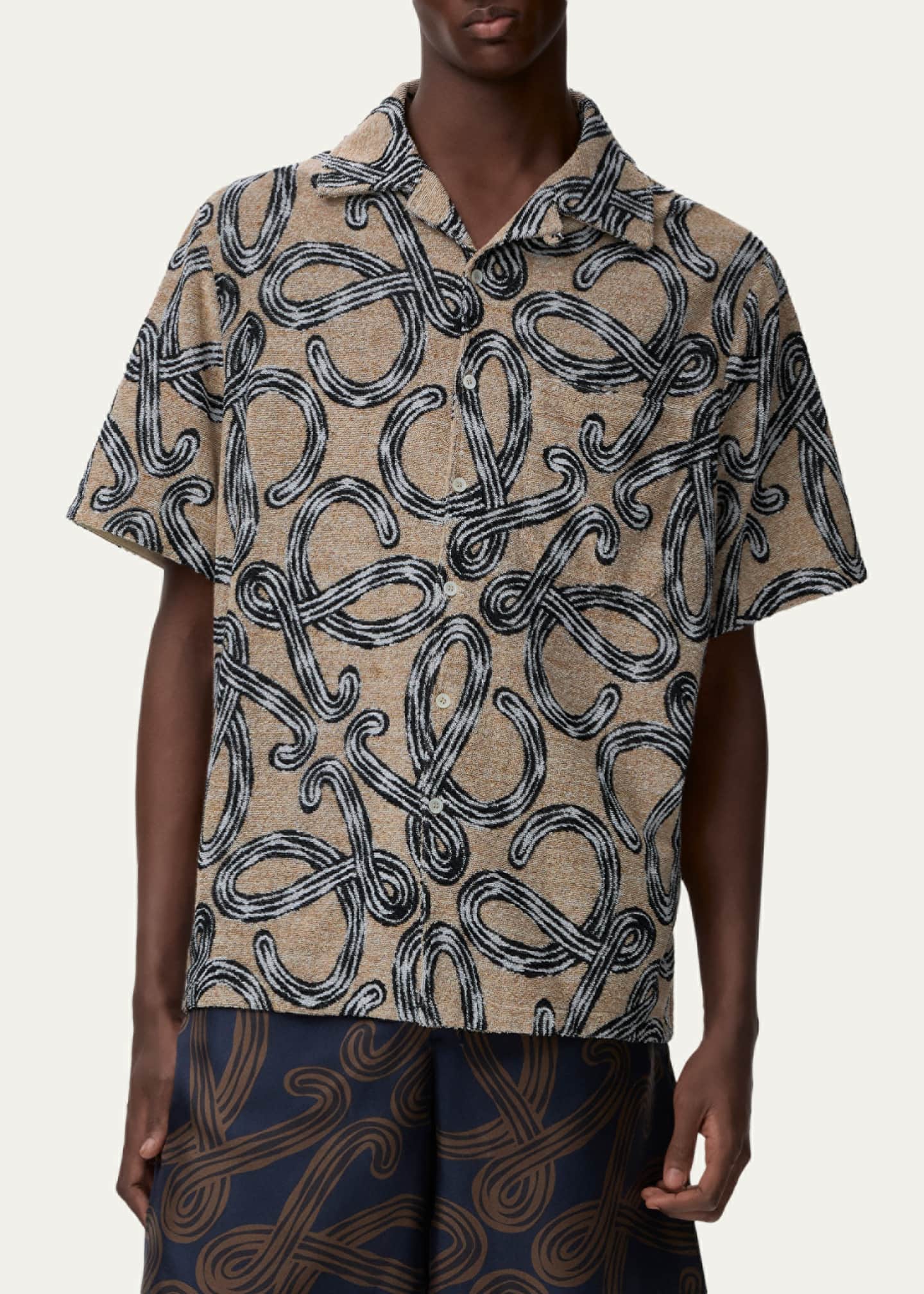 Loewe x Paula's Ibiza Men's Towel Terry Jacquard L-Script Short
