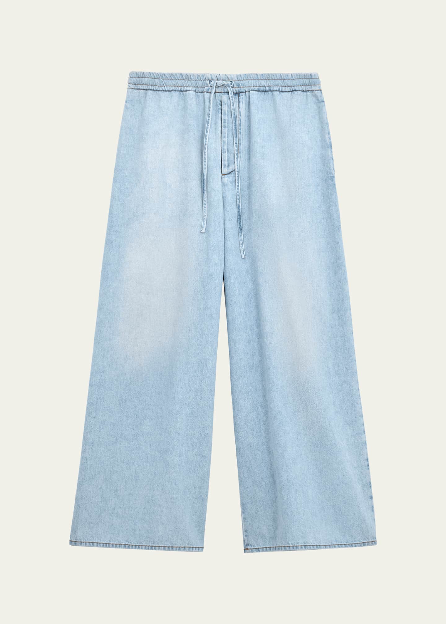 Loewe x Paula's Ibiza Men's Denim Cropped Wide-Leg Drawstring